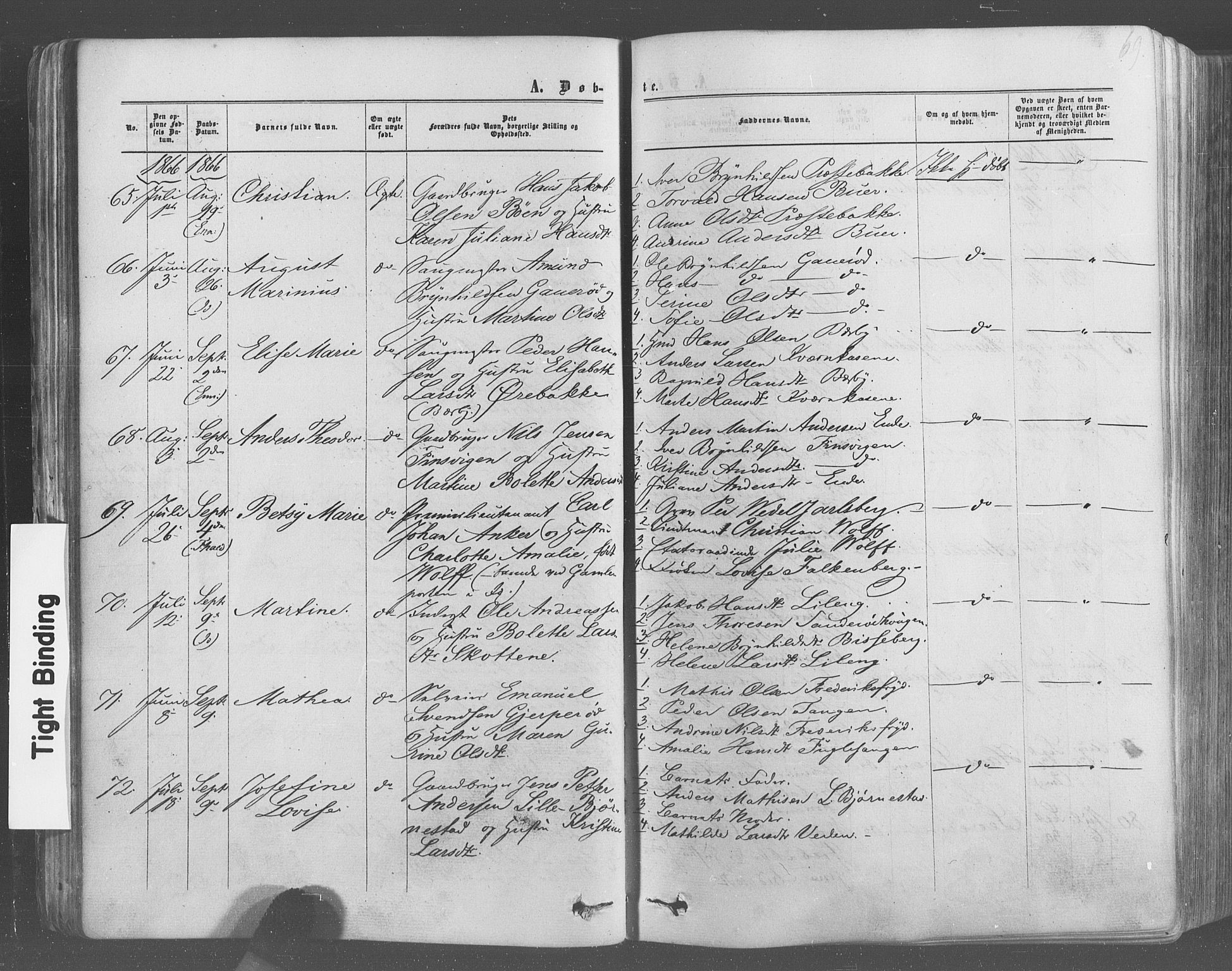 Idd prestekontor Kirkebøker, AV/SAO-A-10911/F/Fc/L0005: Ministerialbok nr. III 5, 1861-1877, s. 69