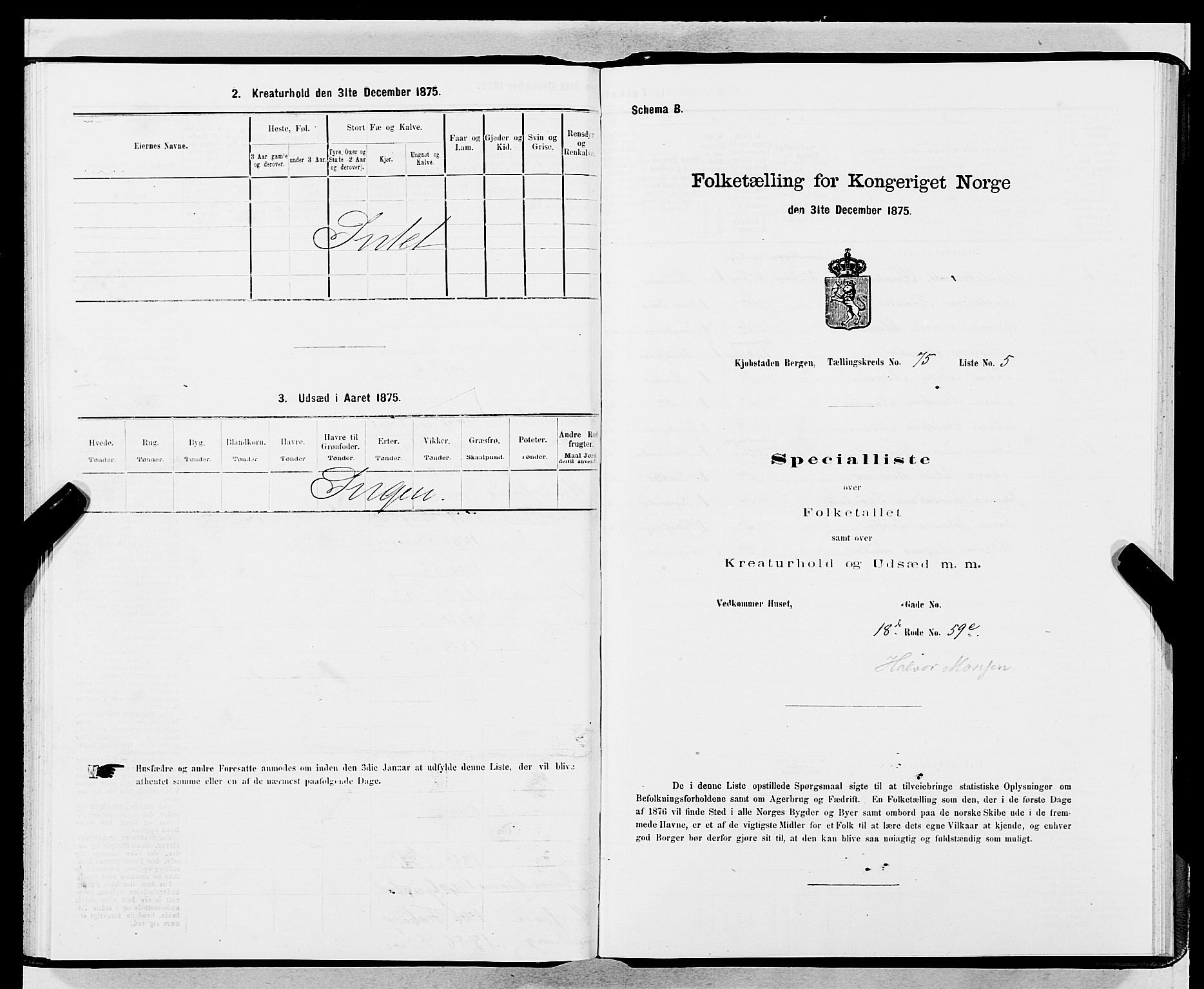SAB, Folketelling 1875 for 1301 Bergen kjøpstad, 1875, s. 4018