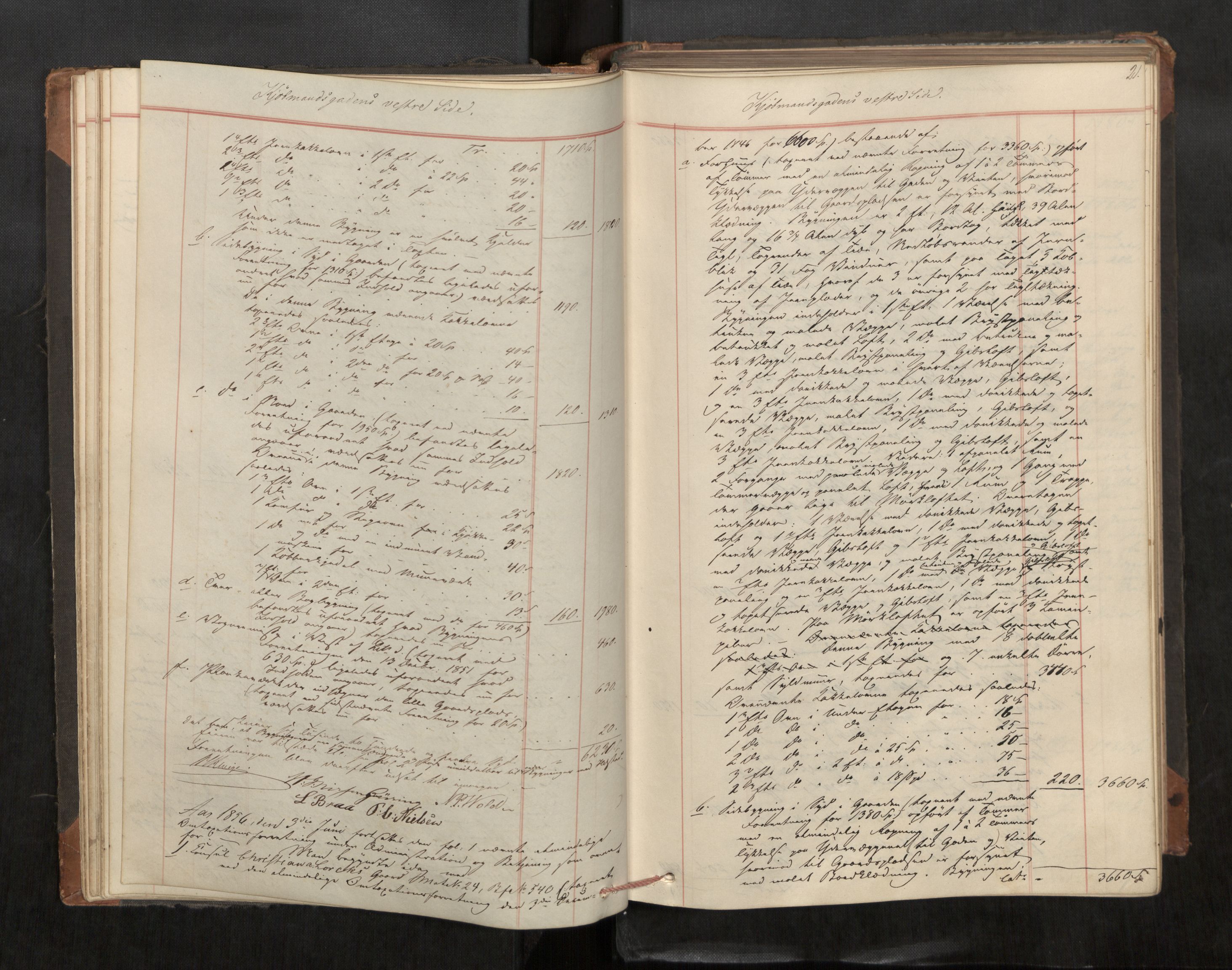 Norges Brannkasse Trondheim magistrat, AV/SAT-A-5590/Fa/L0033: Branntakstprotokoll C, 1856, s. 20b-21a