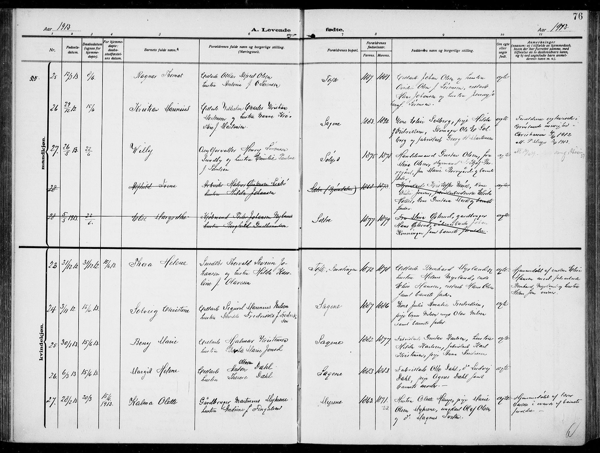 Hurum kirkebøker, AV/SAKO-A-229/F/Fa/L0016: Ministerialbok nr. 16, 1899-1918, s. 76