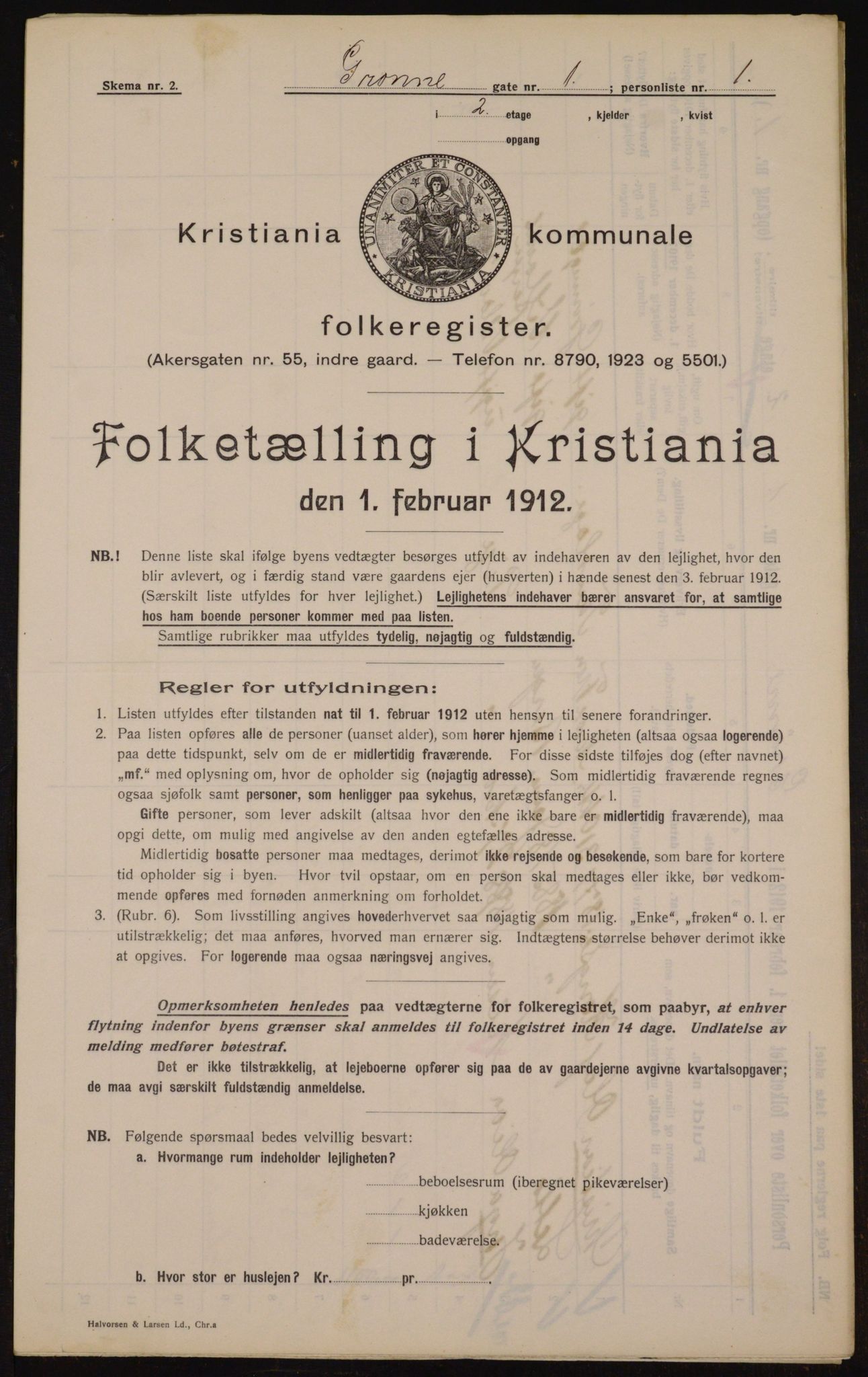 OBA, Kommunal folketelling 1.2.1912 for Kristiania, 1912, s. 32113