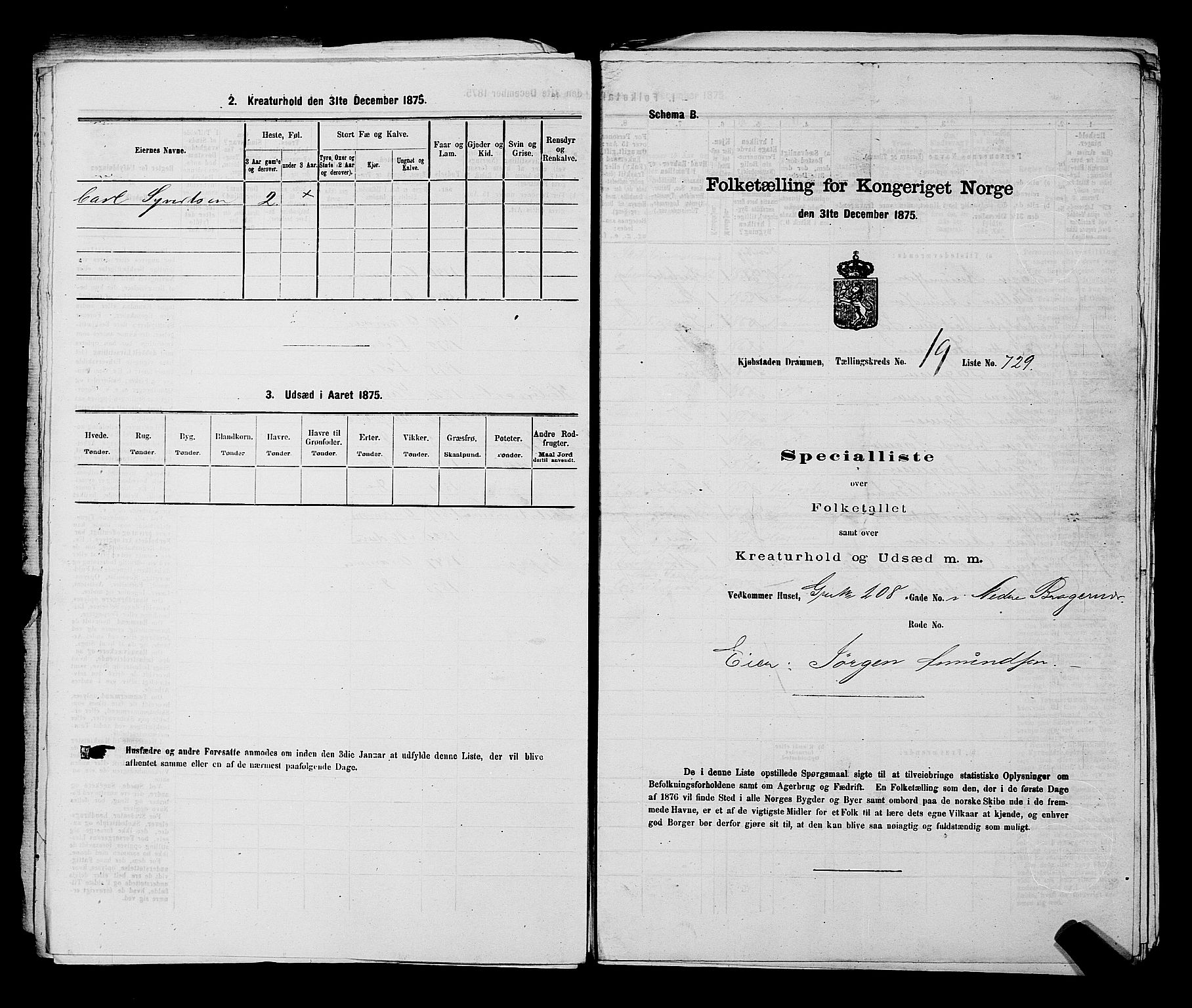 SAKO, Folketelling 1875 for 0602 Drammen kjøpstad, 1875, s. 2030