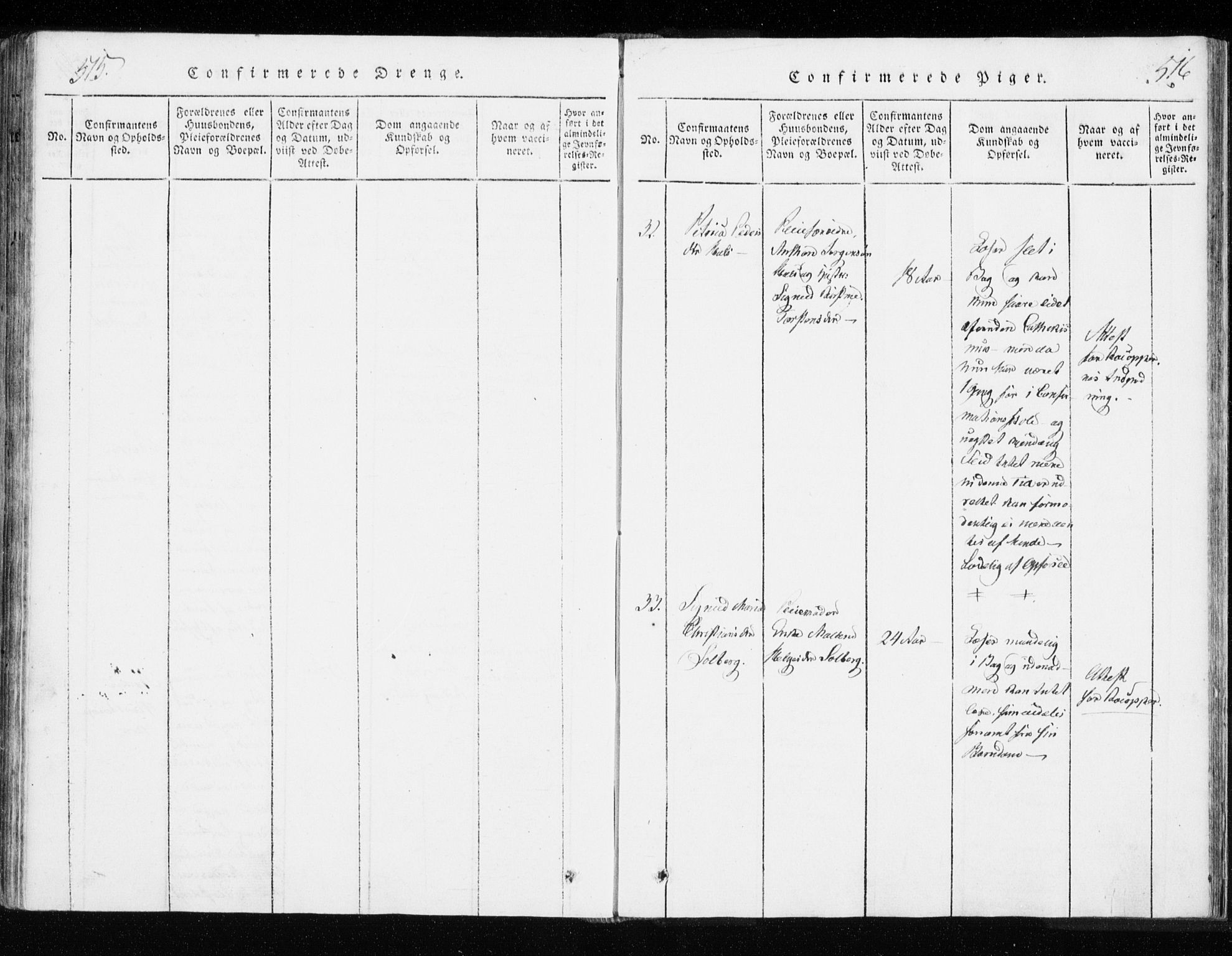 Tranøy sokneprestkontor, SATØ/S-1313/I/Ia/Iaa/L0004kirke: Ministerialbok nr. 4, 1820-1829, s. 515-516