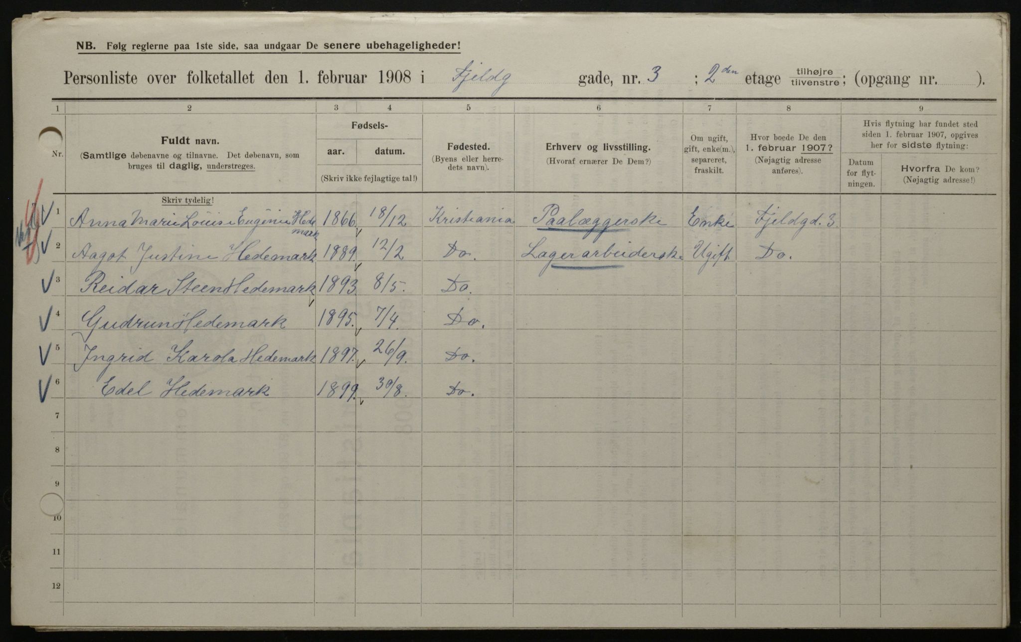 OBA, Kommunal folketelling 1.2.1908 for Kristiania kjøpstad, 1908, s. 21967