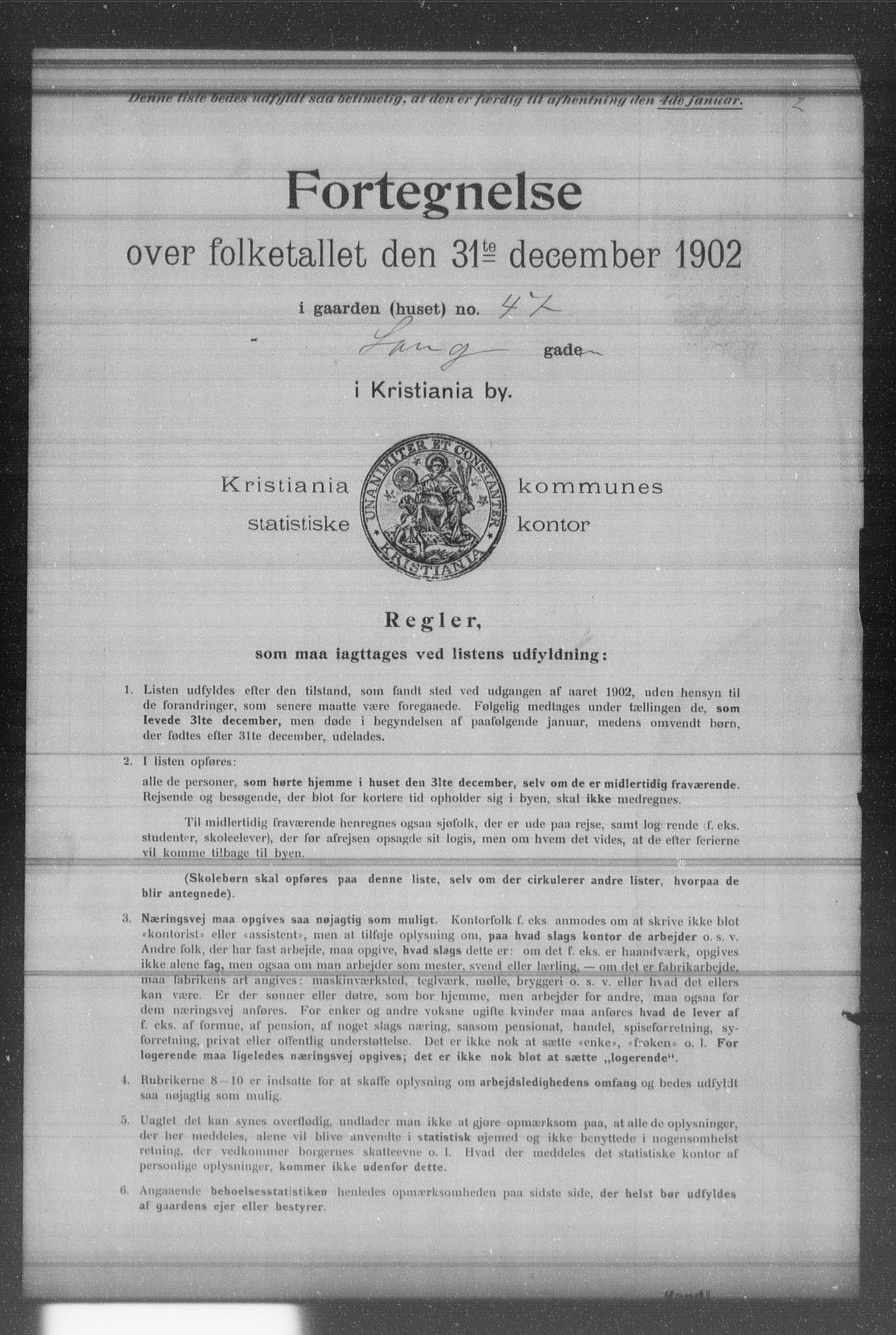 OBA, Kommunal folketelling 31.12.1902 for Kristiania kjøpstad, 1902, s. 10909