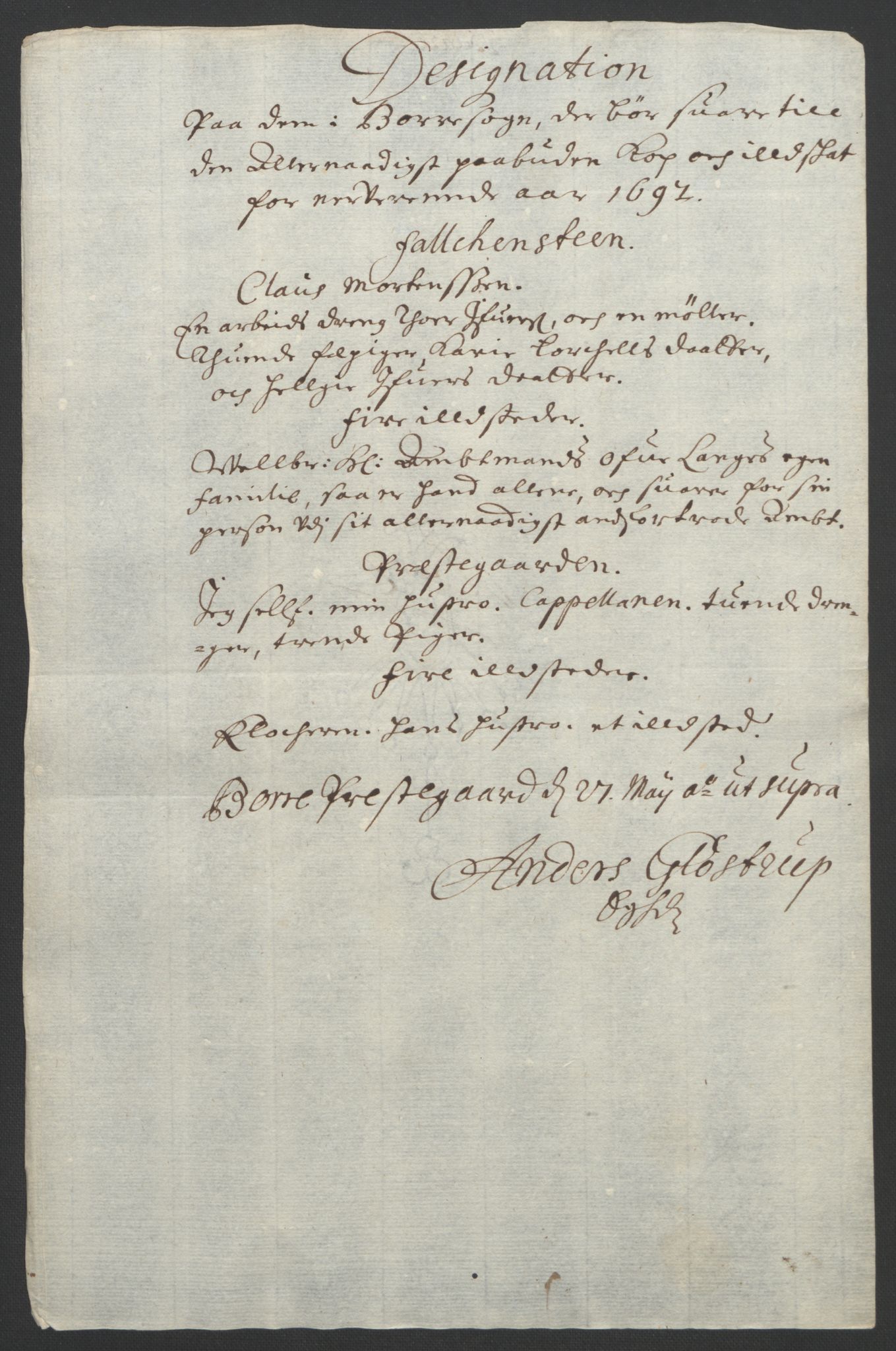 Rentekammeret inntil 1814, Reviderte regnskaper, Fogderegnskap, AV/RA-EA-4092/R32/L1865: Fogderegnskap Jarlsberg grevskap, 1692, s. 272