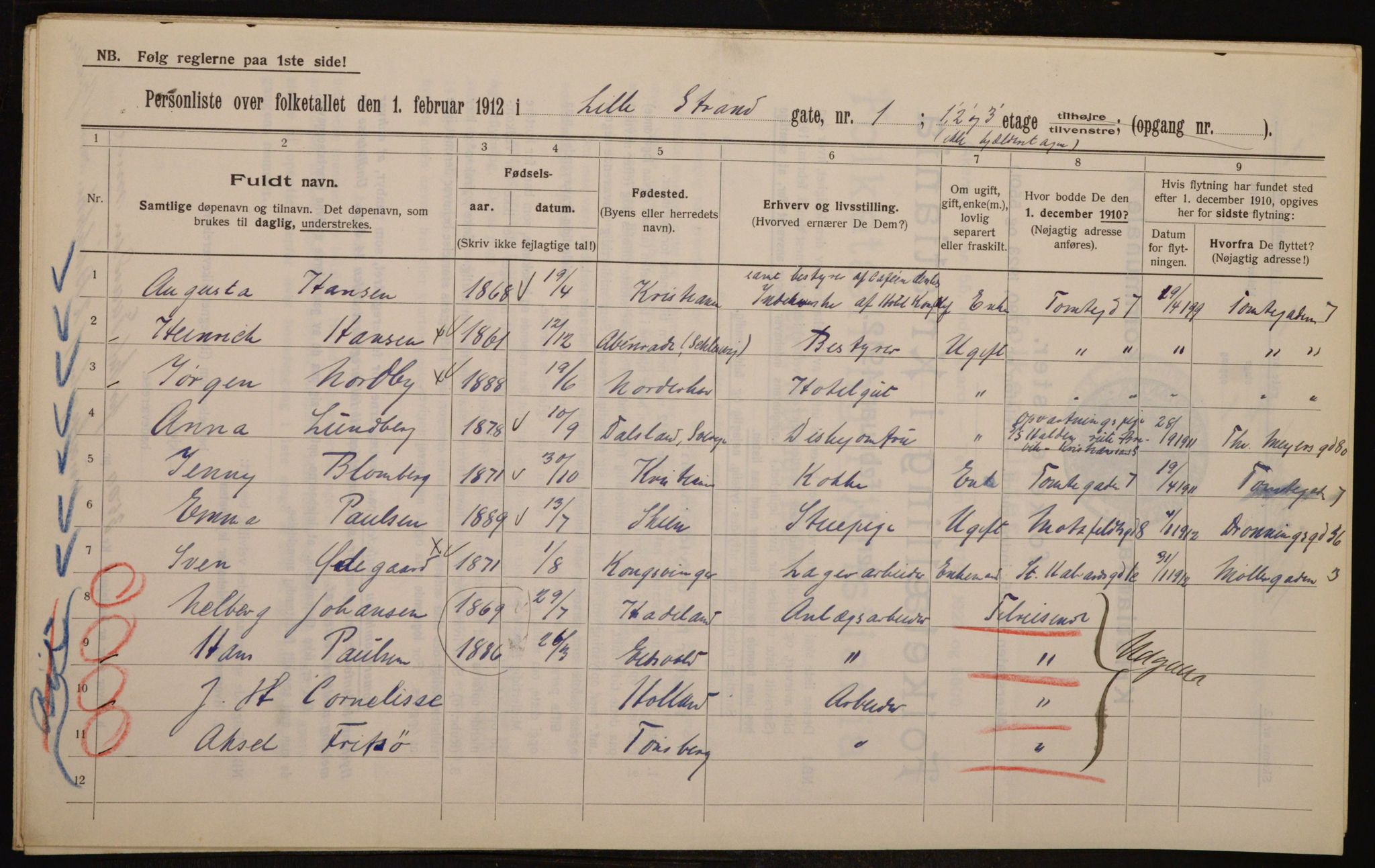 OBA, Kommunal folketelling 1.2.1912 for Kristiania, 1912, s. 57921