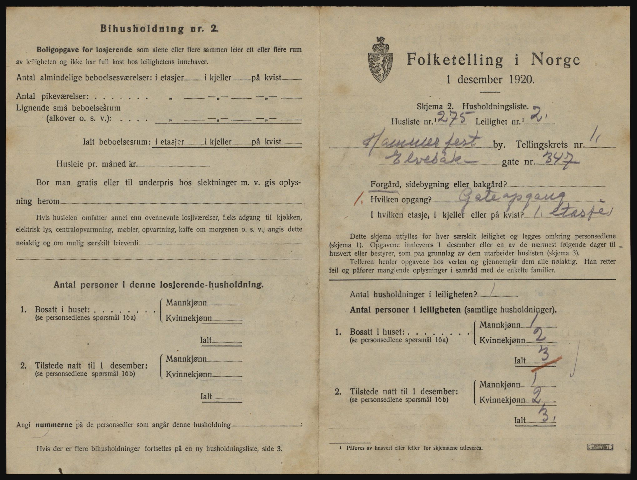SATØ, Folketelling 1920 for 2001 Hammerfest kjøpstad, 1920, s. 1852