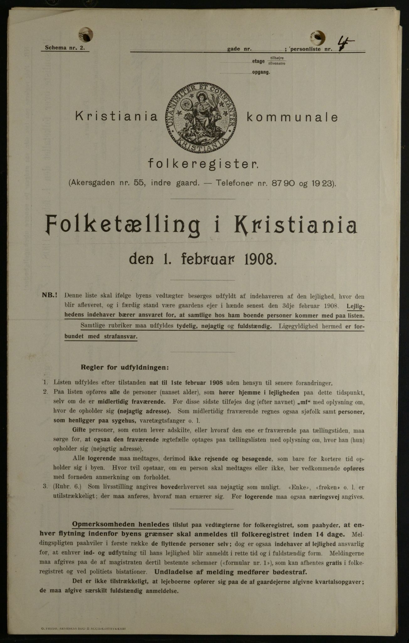 OBA, Kommunal folketelling 1.2.1908 for Kristiania kjøpstad, 1908, s. 72529