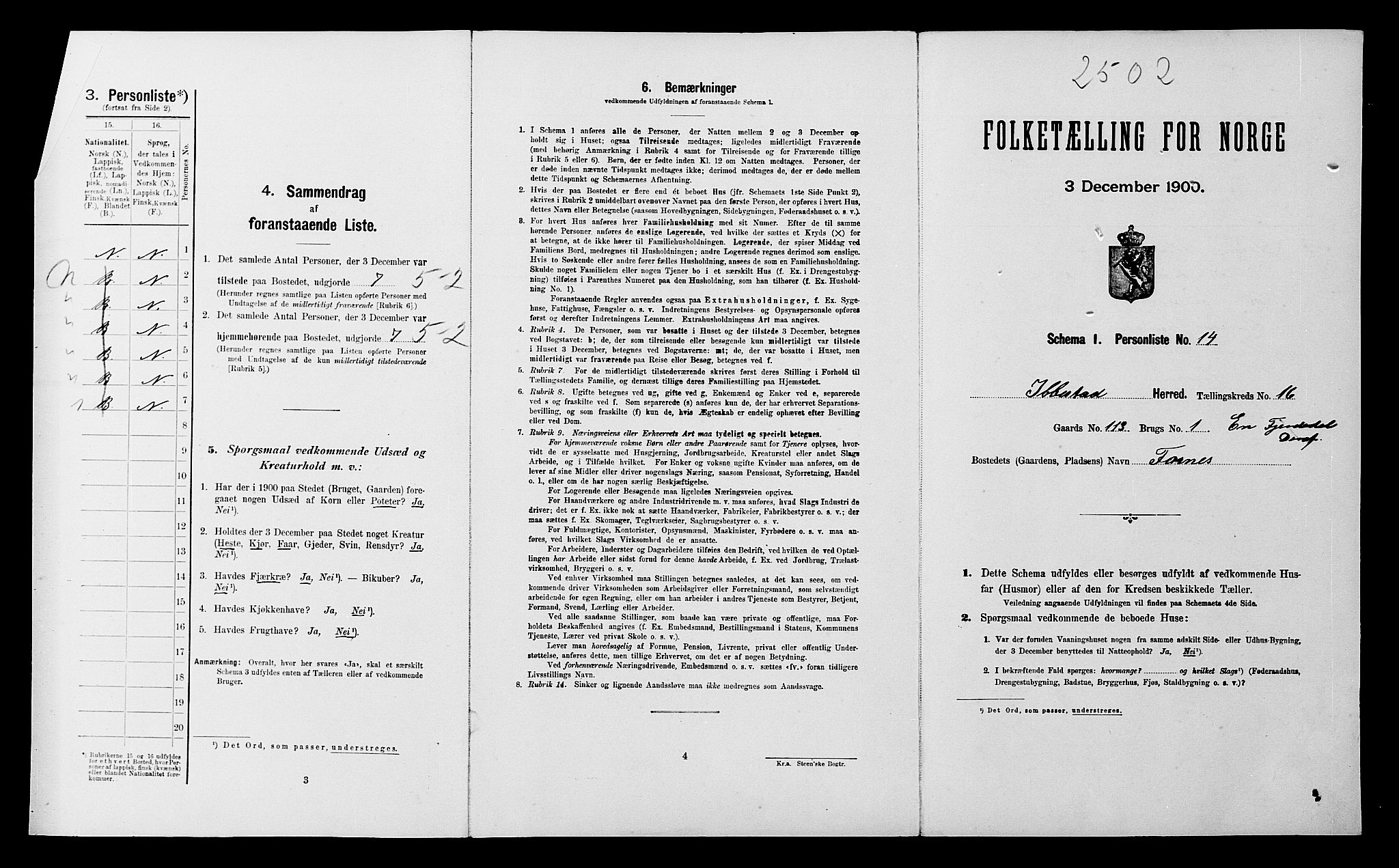 SATØ, Folketelling 1900 for 1917 Ibestad herred, 1900, s. 2165