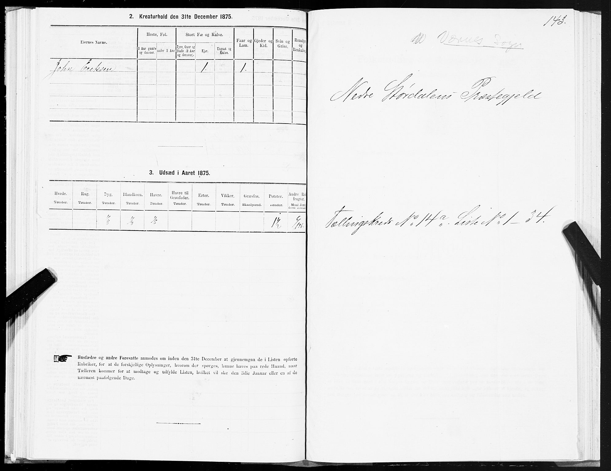 SAT, Folketelling 1875 for 1714P Nedre Stjørdal prestegjeld, 1875, s. 7143