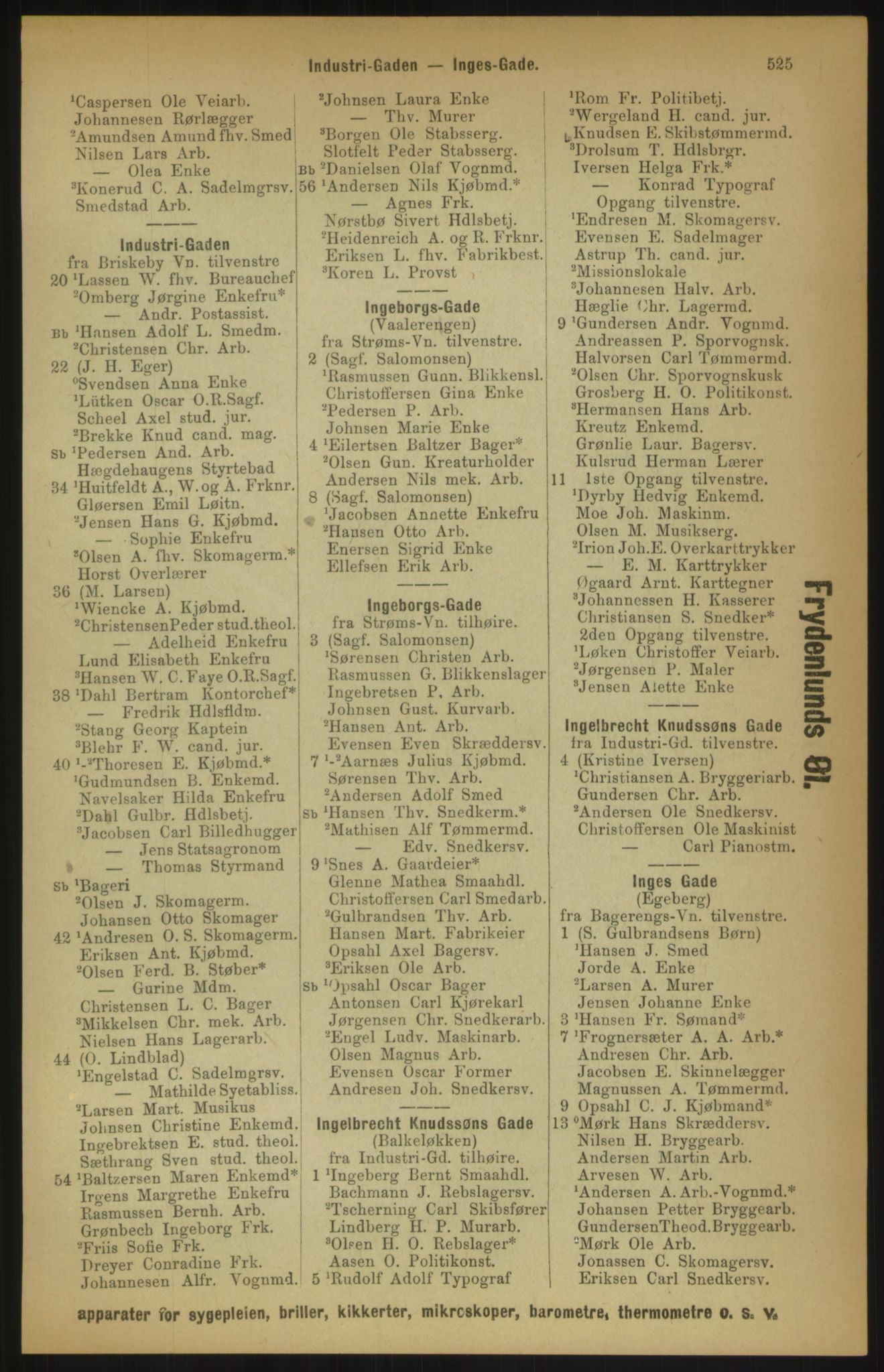 Kristiania/Oslo adressebok, PUBL/-, 1891, s. 525