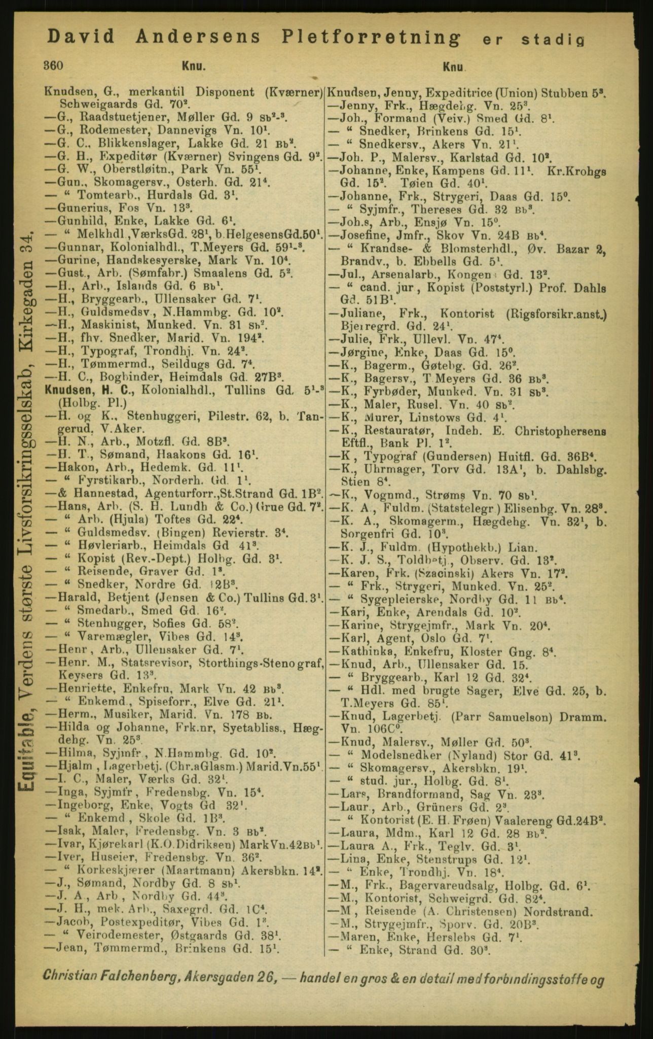 Kristiania/Oslo adressebok, PUBL/-, 1897, s. 360