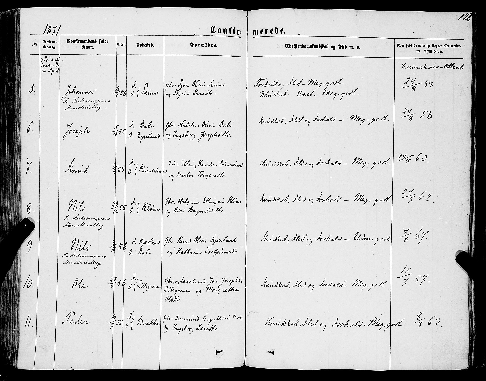 Ulvik sokneprestembete, AV/SAB-A-78801/H/Haa: Ministerialbok nr. A 15, 1864-1878, s. 172