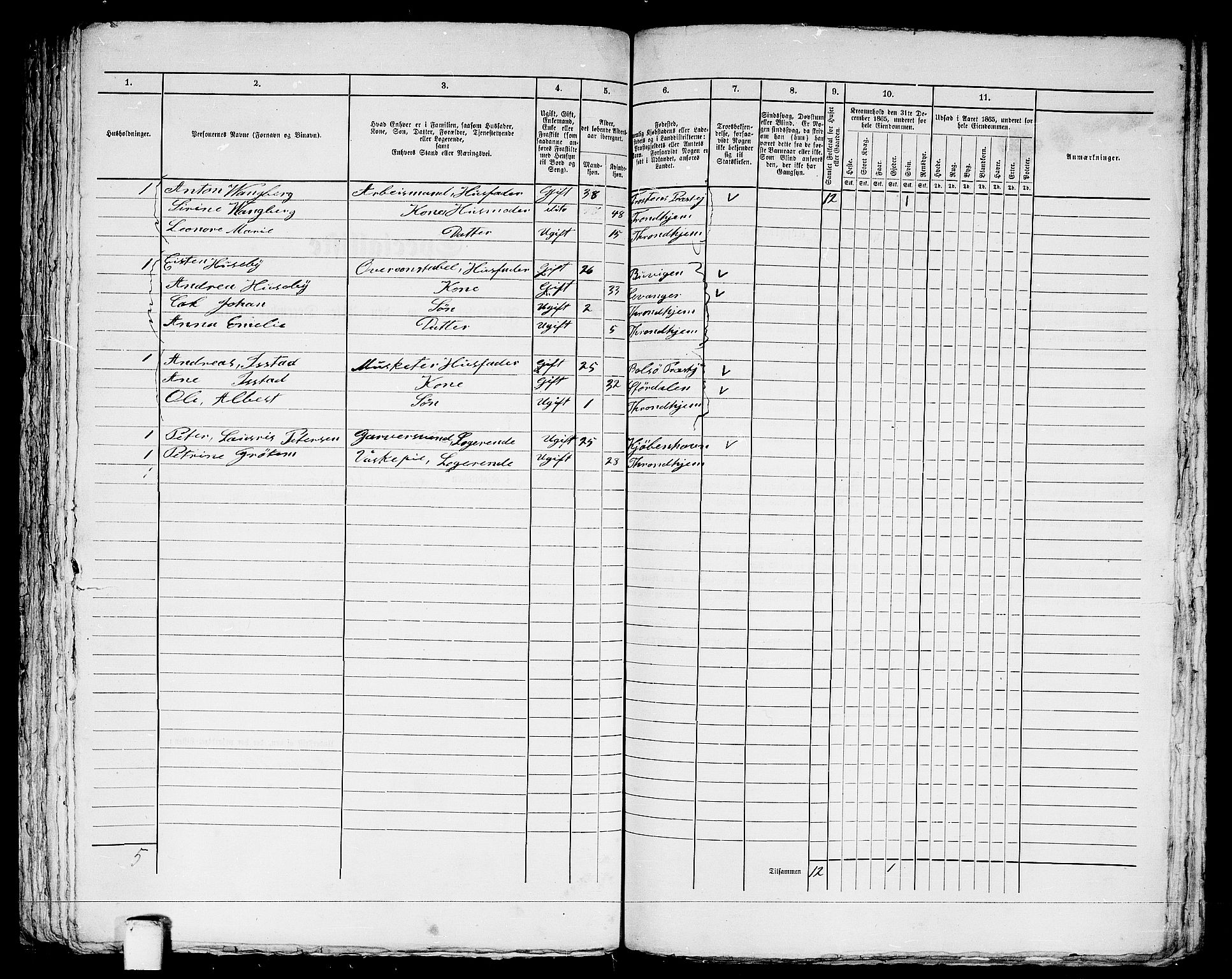 RA, Folketelling 1865 for 1601 Trondheim kjøpstad, 1865, s. 1410