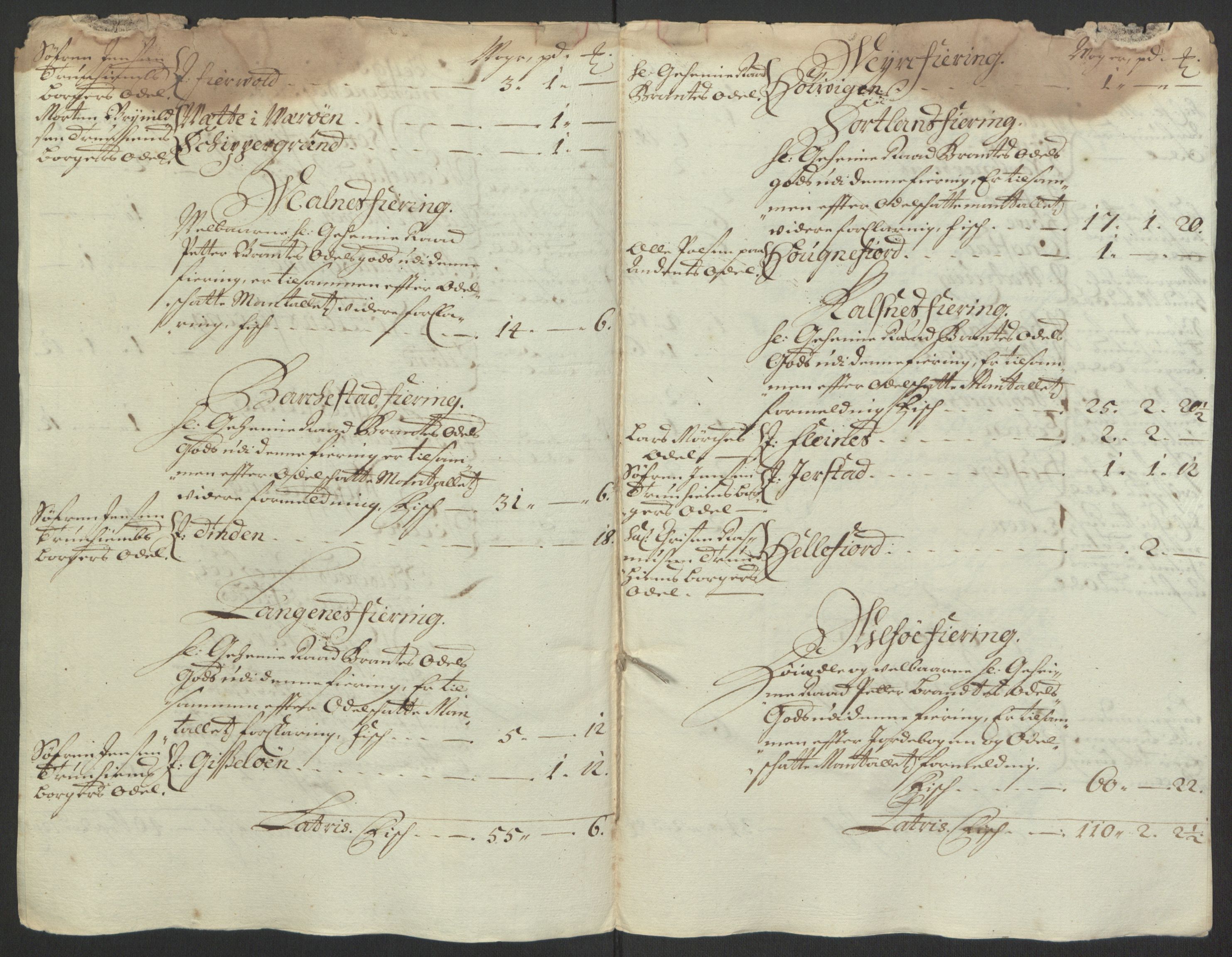 Rentekammeret inntil 1814, Reviderte regnskaper, Fogderegnskap, RA/EA-4092/R67/L4676: Fogderegnskap Vesterålen, Andenes og Lofoten, 1691-1693, s. 116