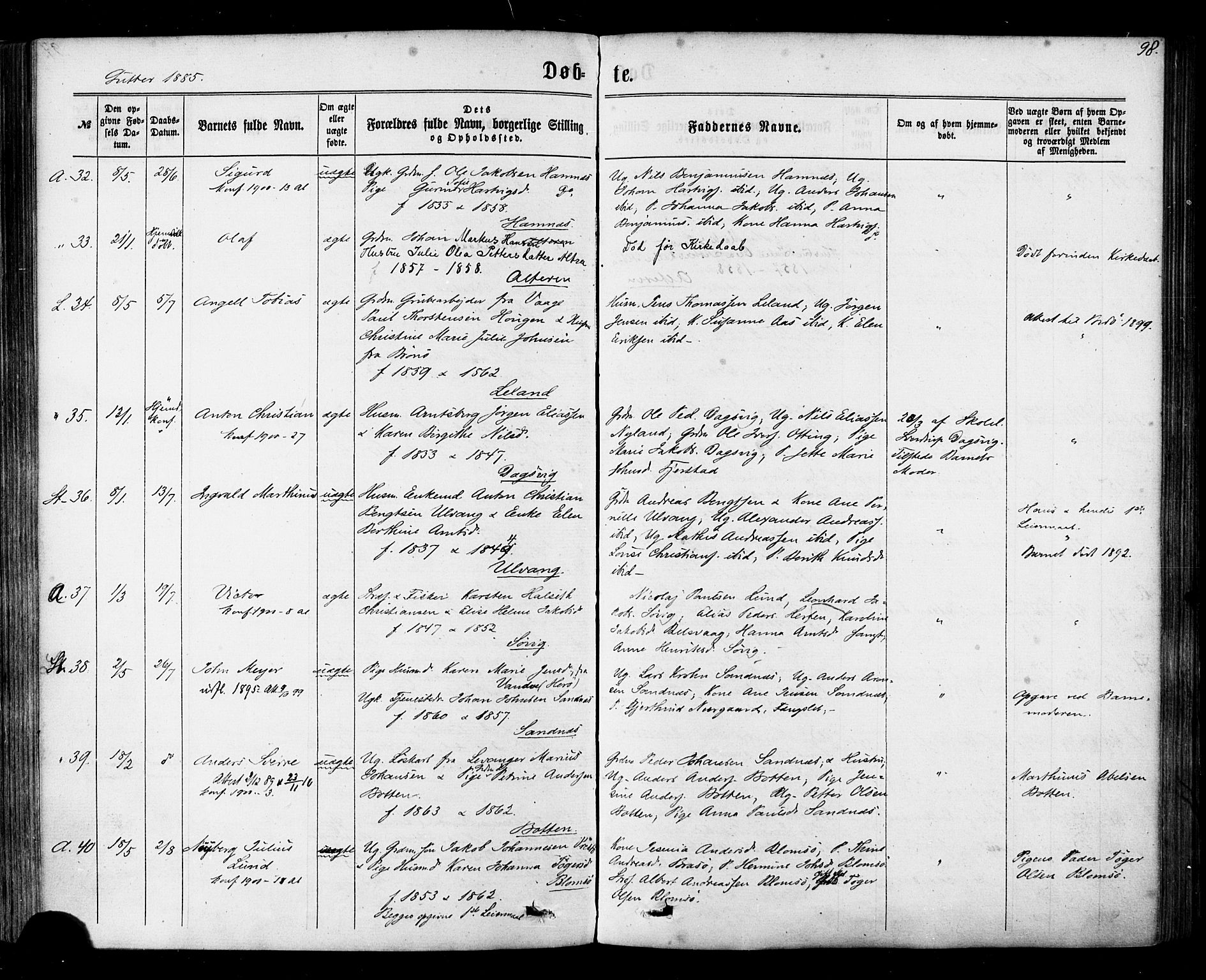 Ministerialprotokoller, klokkerbøker og fødselsregistre - Nordland, AV/SAT-A-1459/830/L0449: Ministerialbok nr. 830A13, 1866-1886, s. 98