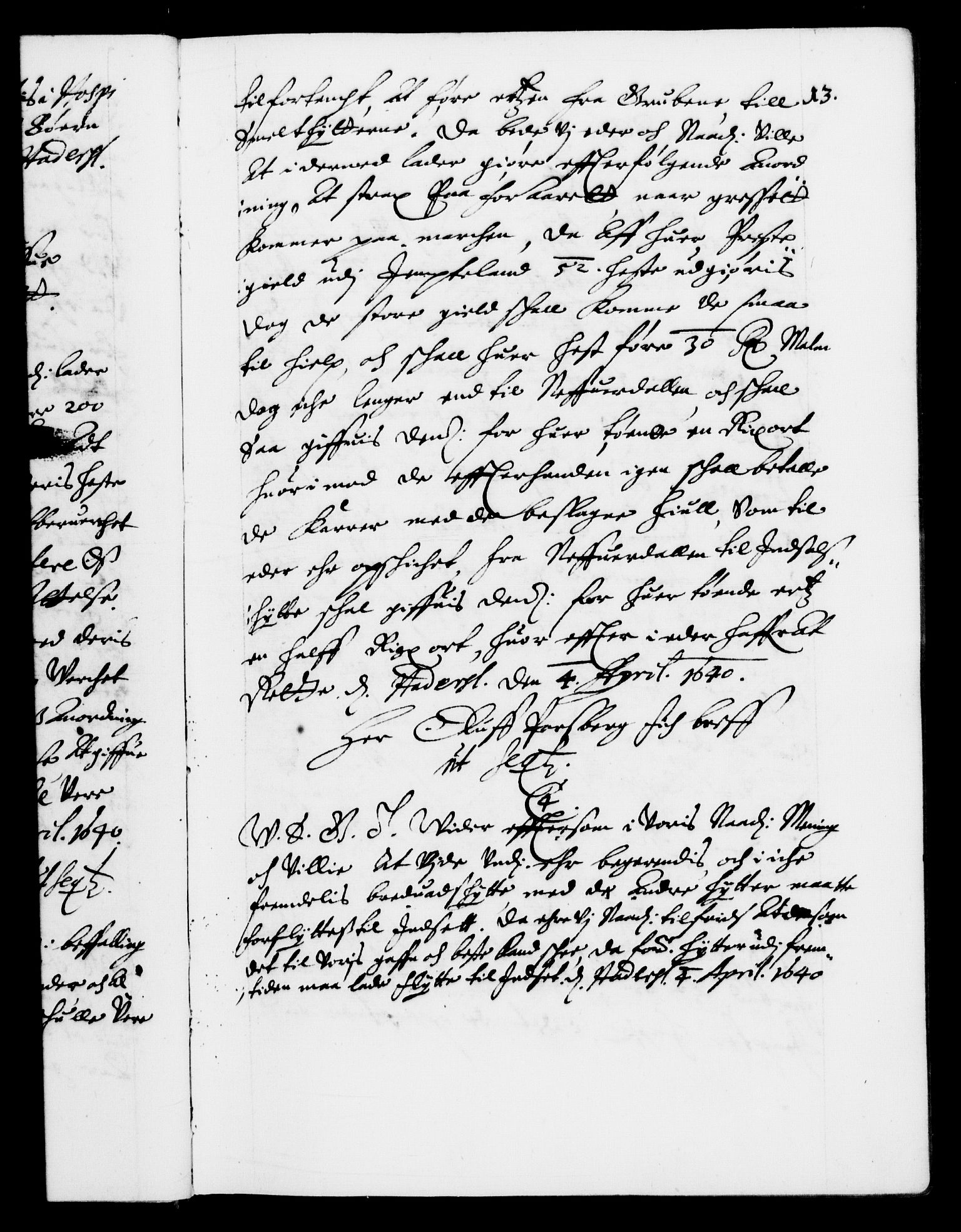 Danske Kanselli 1572-1799, AV/RA-EA-3023/F/Fc/Fca/Fcab/L0007: Norske tegnelser (mikrofilm), 1640-1648, s. 13a