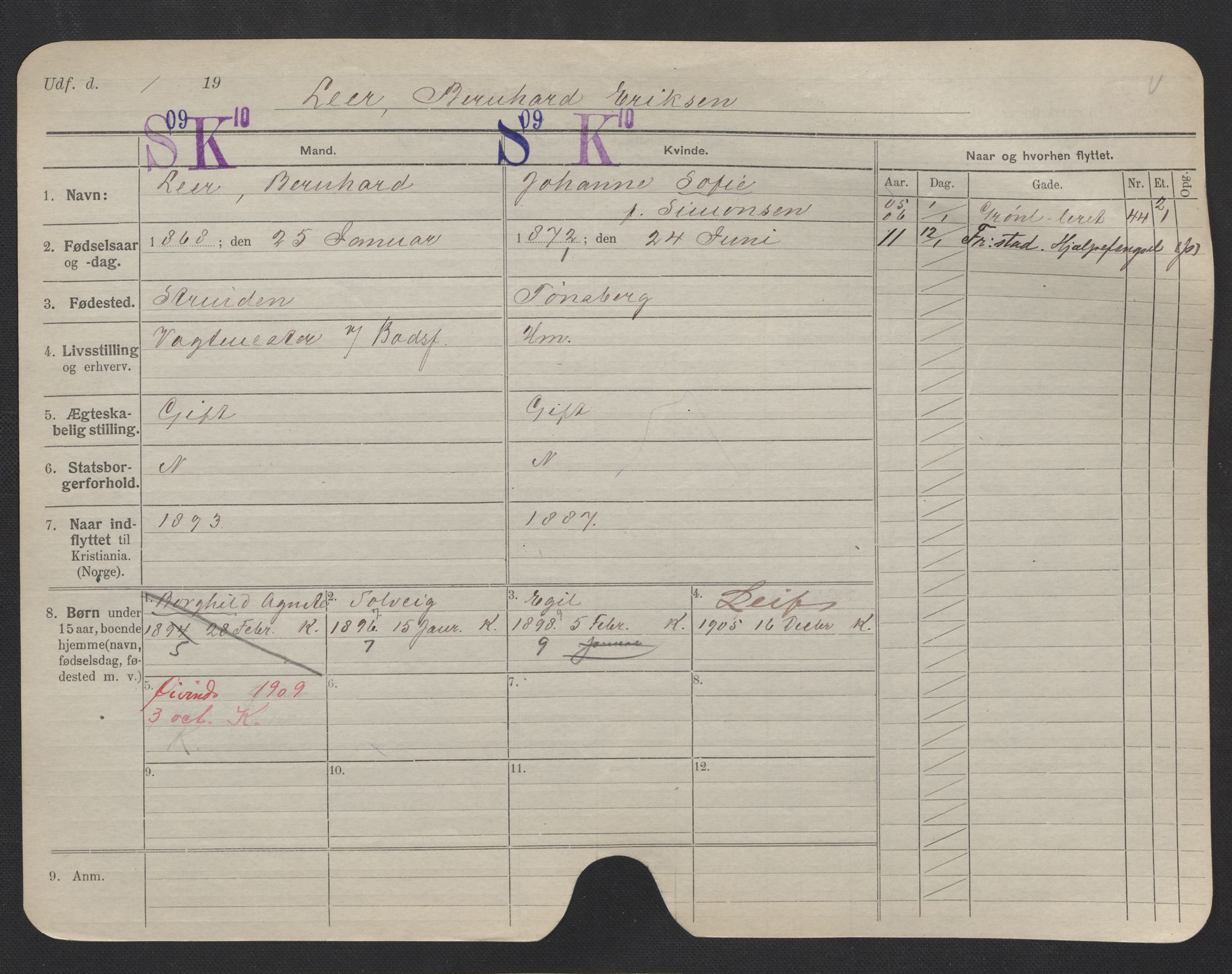 Oslo folkeregister, Registerkort, SAO/A-11715/F/Fa/Fac/L0007: Menn, 1906-1914, s. 52a