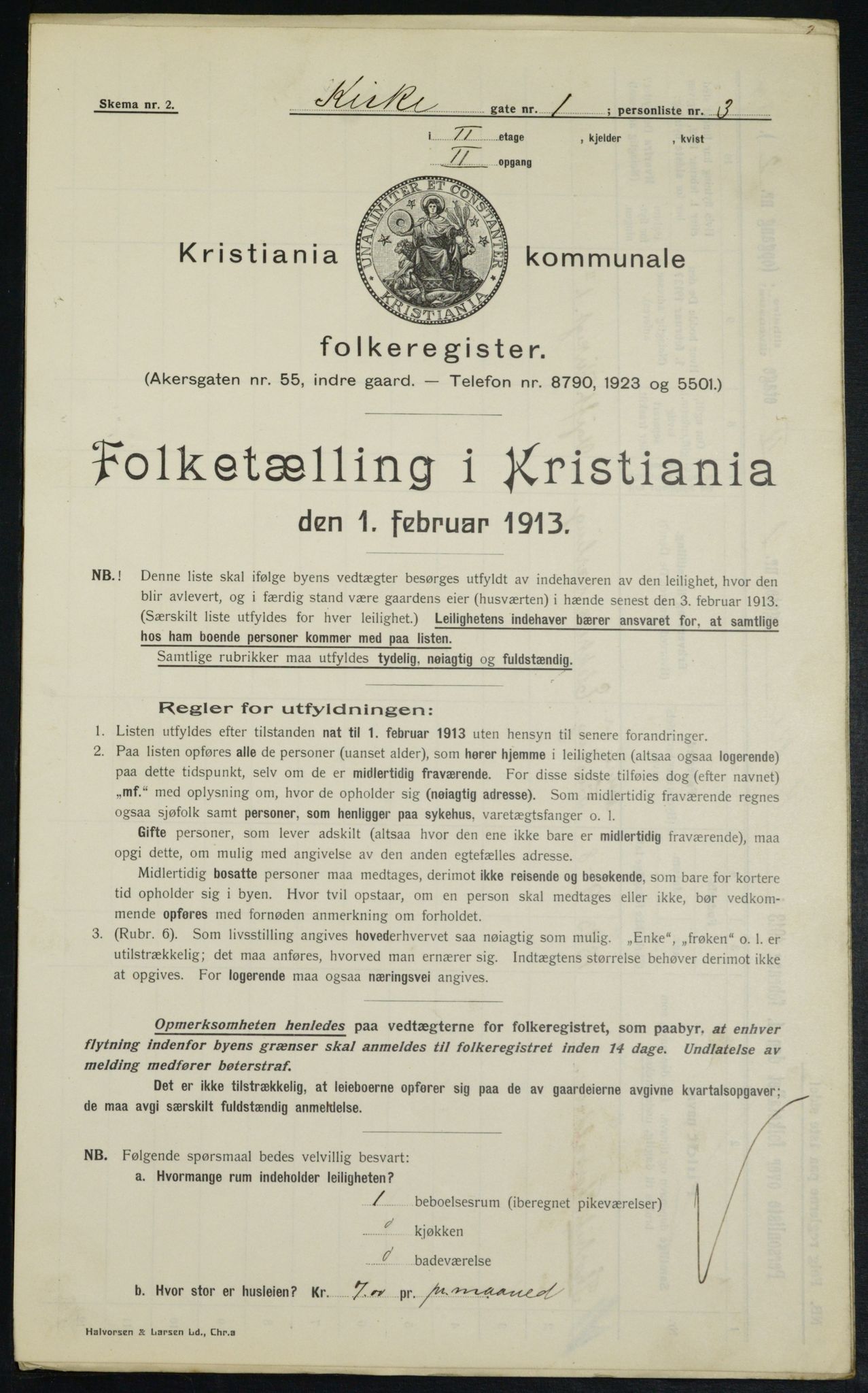 OBA, Kommunal folketelling 1.2.1913 for Kristiania, 1913, s. 49484