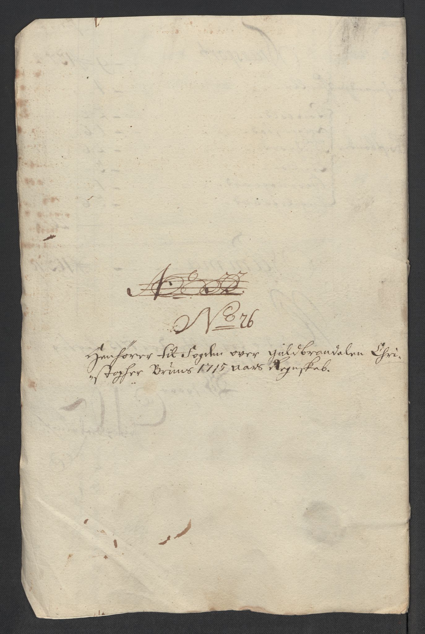 Rentekammeret inntil 1814, Reviderte regnskaper, Fogderegnskap, RA/EA-4092/R17/L1184: Fogderegnskap Gudbrandsdal, 1715, s. 252