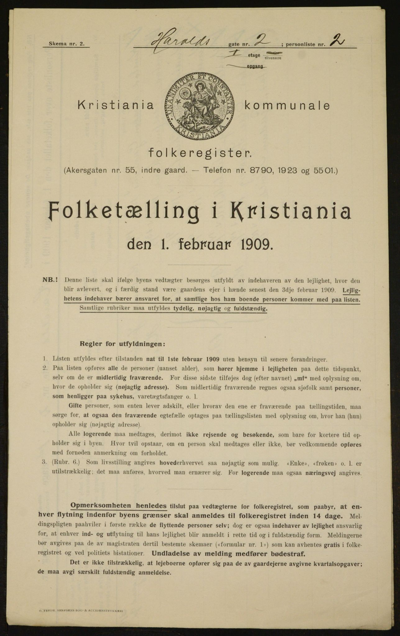 OBA, Kommunal folketelling 1.2.1909 for Kristiania kjøpstad, 1909, s. 117237