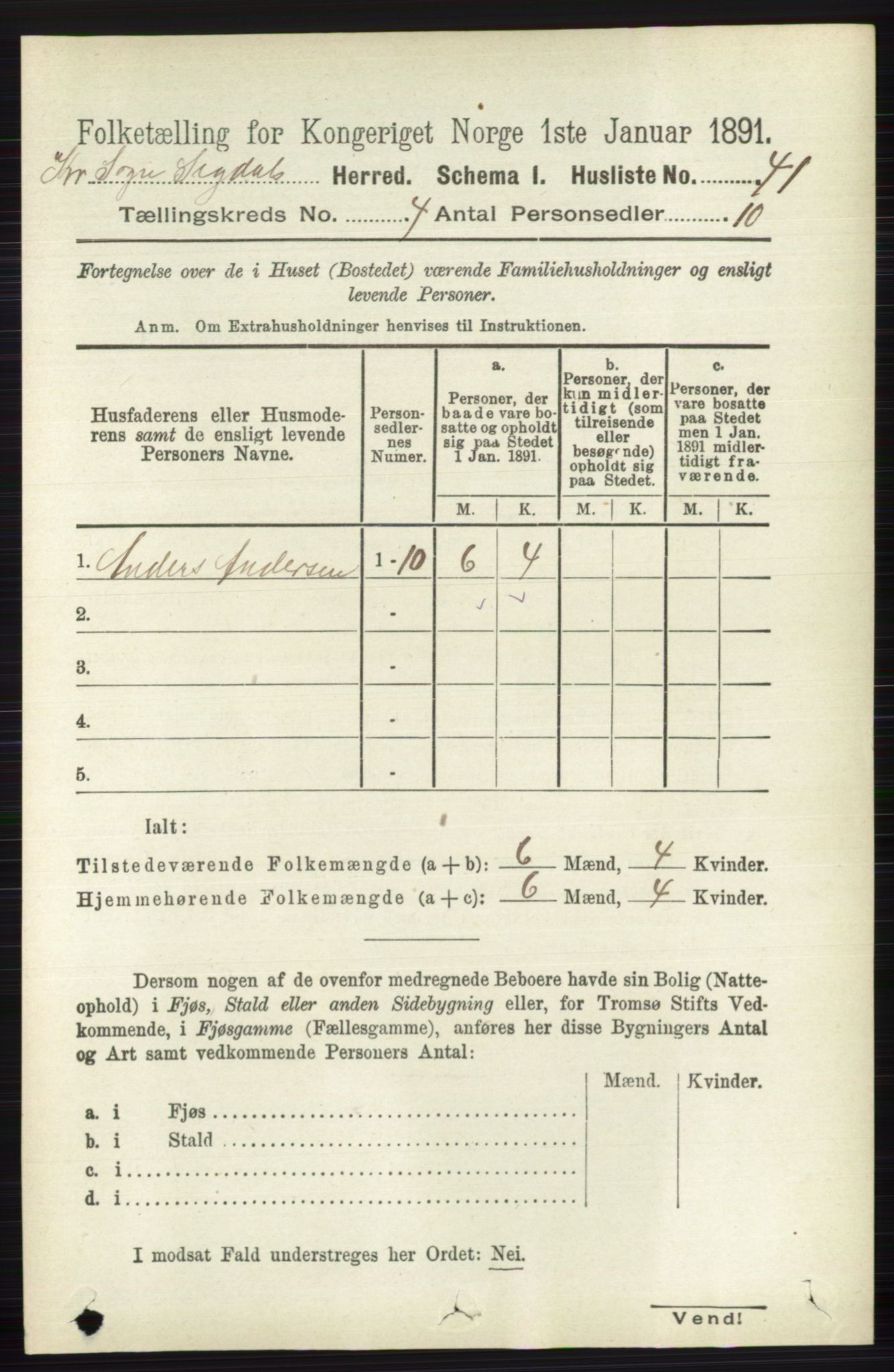 RA, Folketelling 1891 for 0621 Sigdal herred, 1891, s. 5992