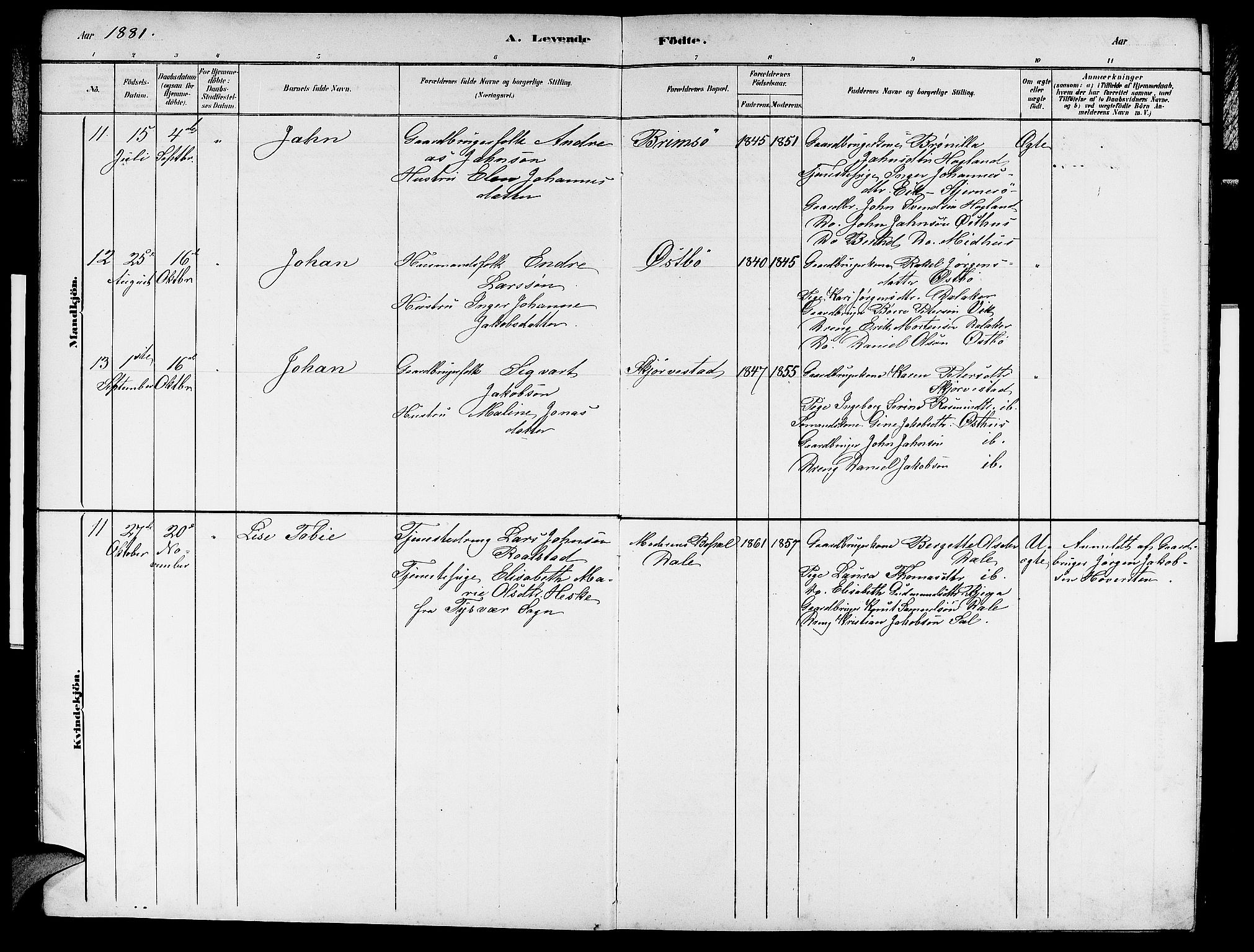 Rennesøy sokneprestkontor, AV/SAST-A -101827/H/Ha/Hab/L0007: Klokkerbok nr. B 7, 1881-1890