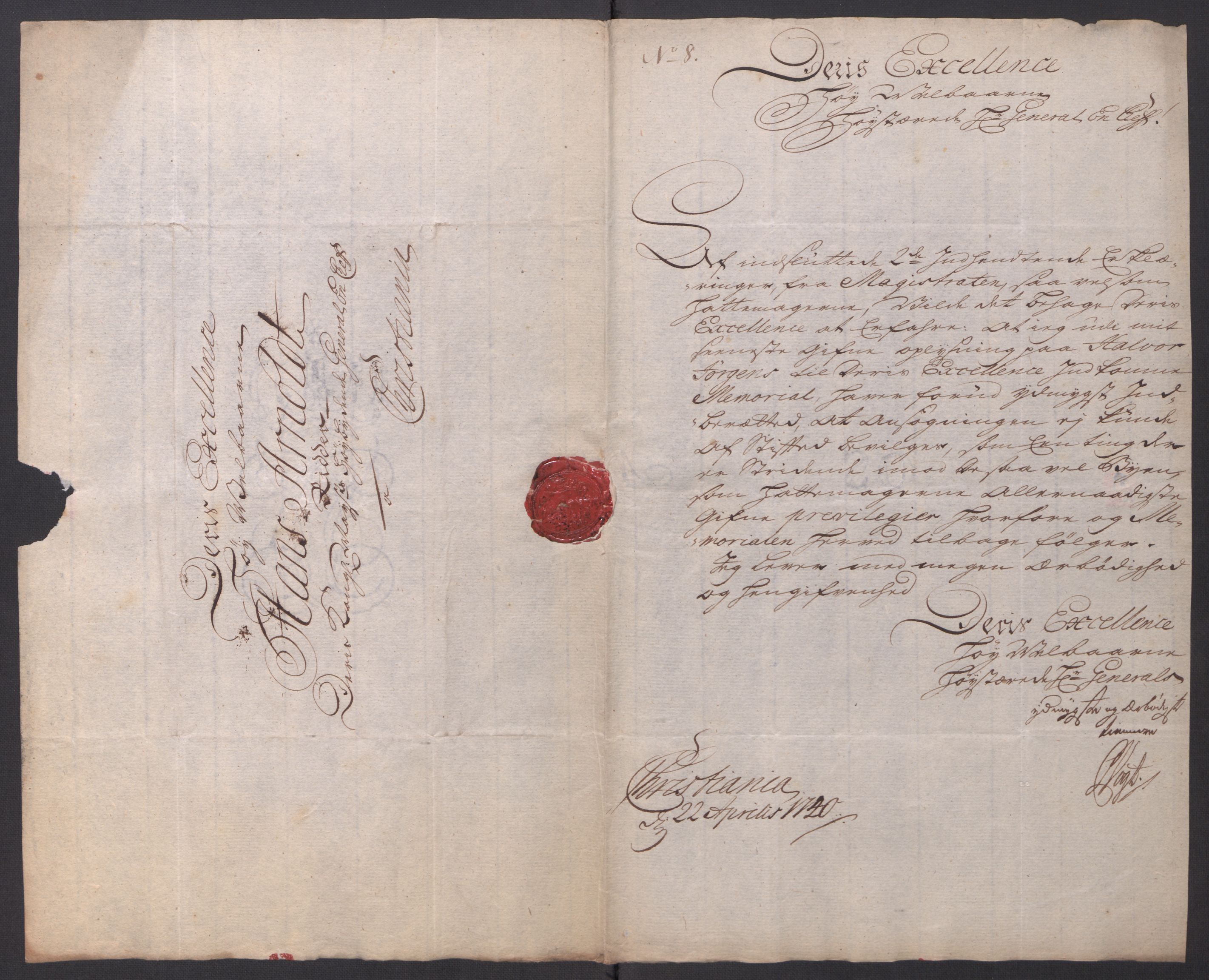 Kommanderende general (KG I) med Det norske krigsdirektorium, AV/RA-EA-5419/D/L0061: Stattholderens, stiftamtmenns og amtmenns brev, 1731-1740, s. 353