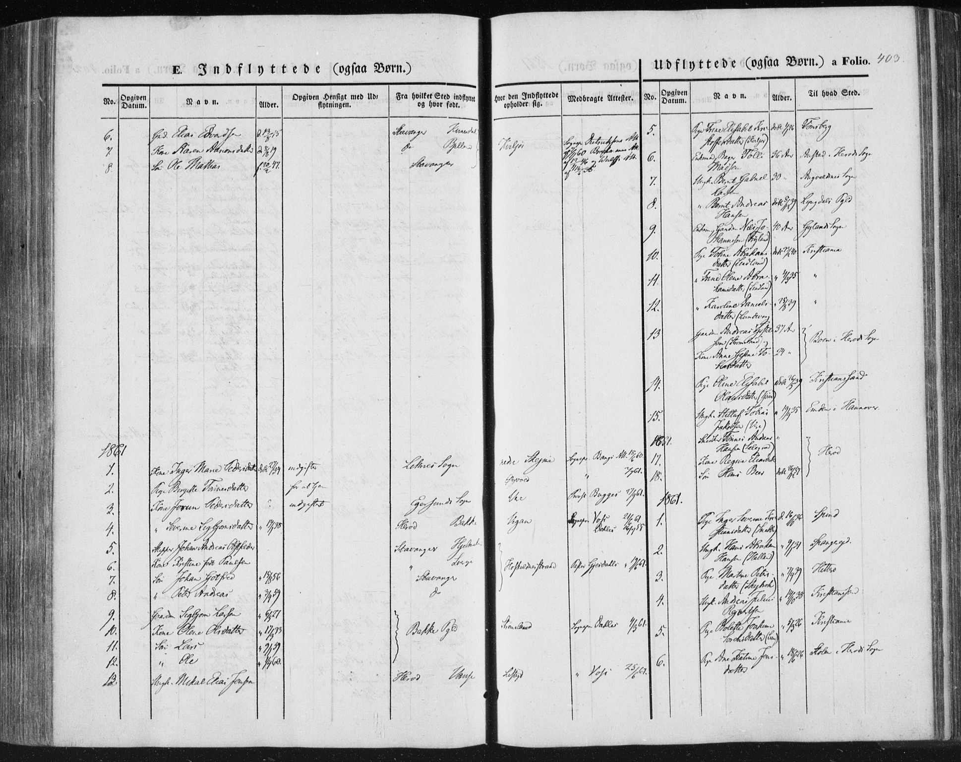 Lista sokneprestkontor, SAK/1111-0027/F/Fa/L0010: Ministerialbok nr. A 10, 1846-1861, s. 403