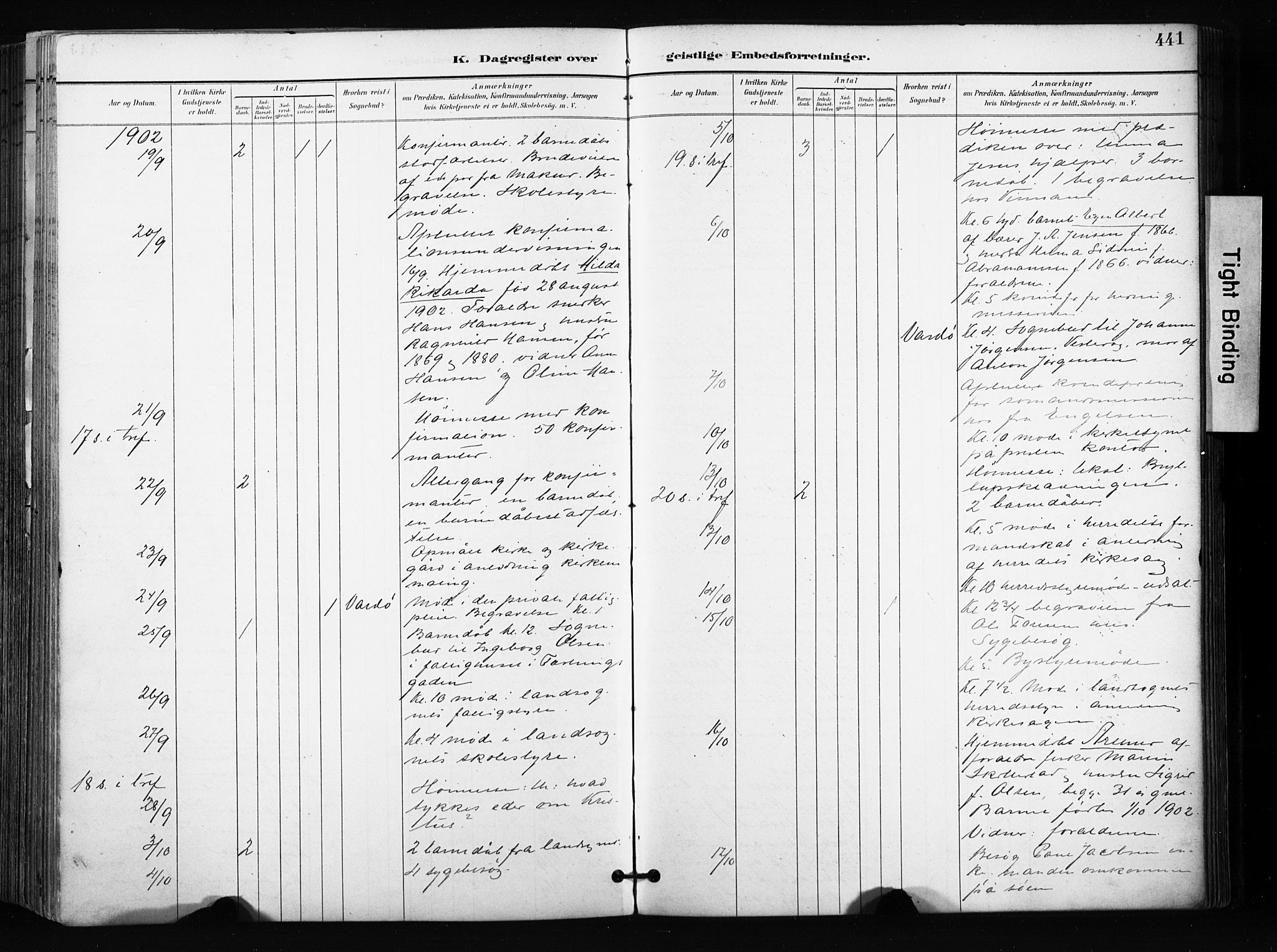 Vardø sokneprestkontor, AV/SATØ-S-1332/H/Ha/L0010kirke: Ministerialbok nr. 10, 1895-1907, s. 441