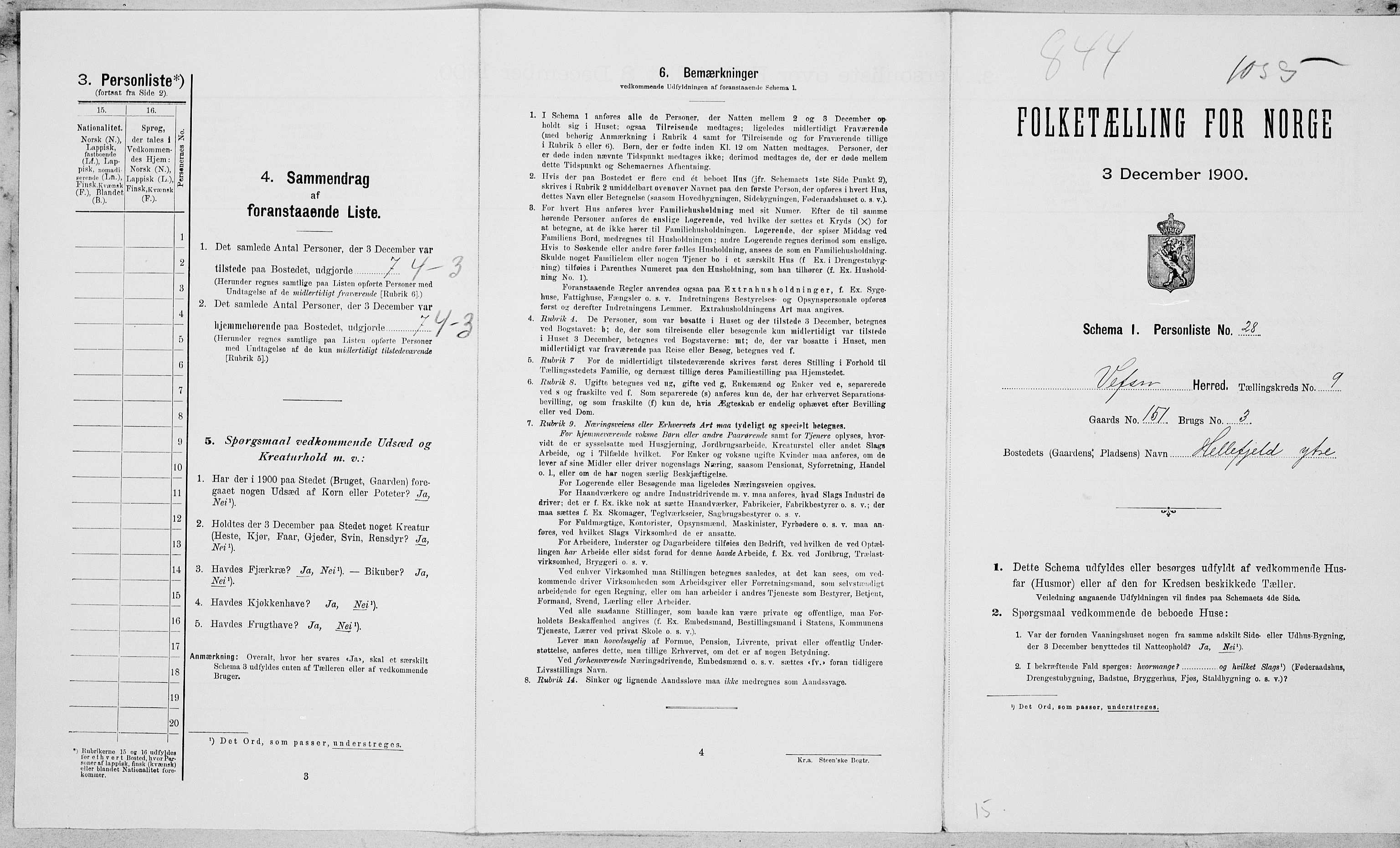 SAT, Folketelling 1900 for 1824 Vefsn herred, 1900, s. 811