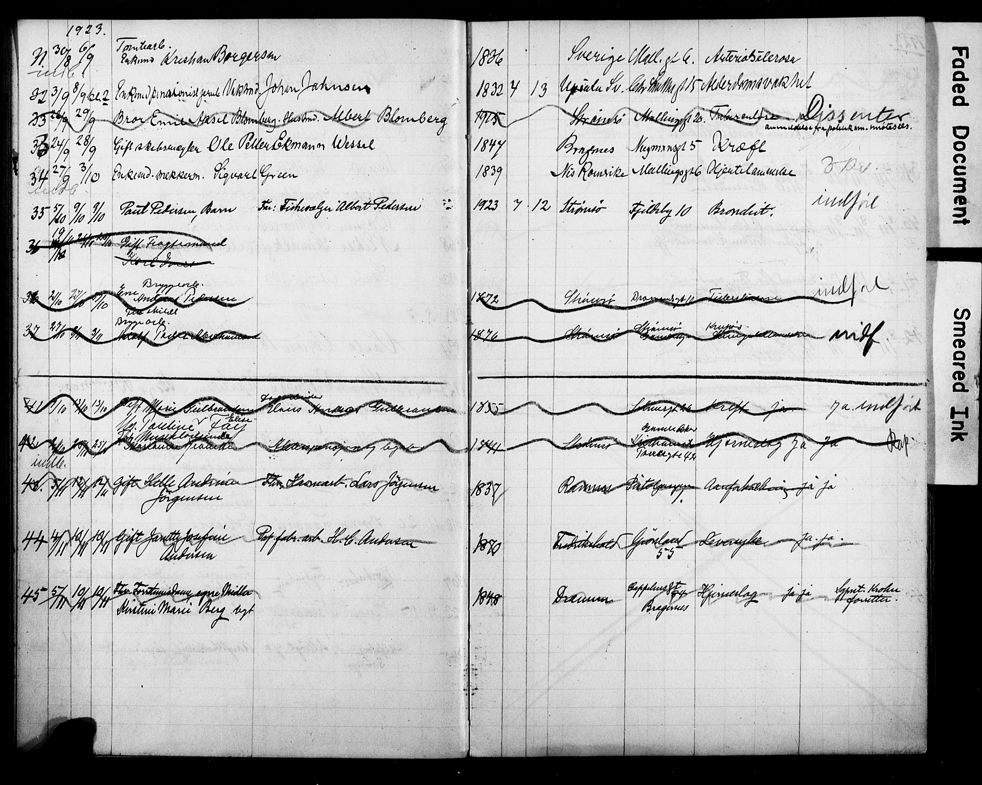 Strømsø kirkebøker, AV/SAKO-A-246/Y/Ya/L0008: Kladd til kirkebok nr. I 8, 1916-1931