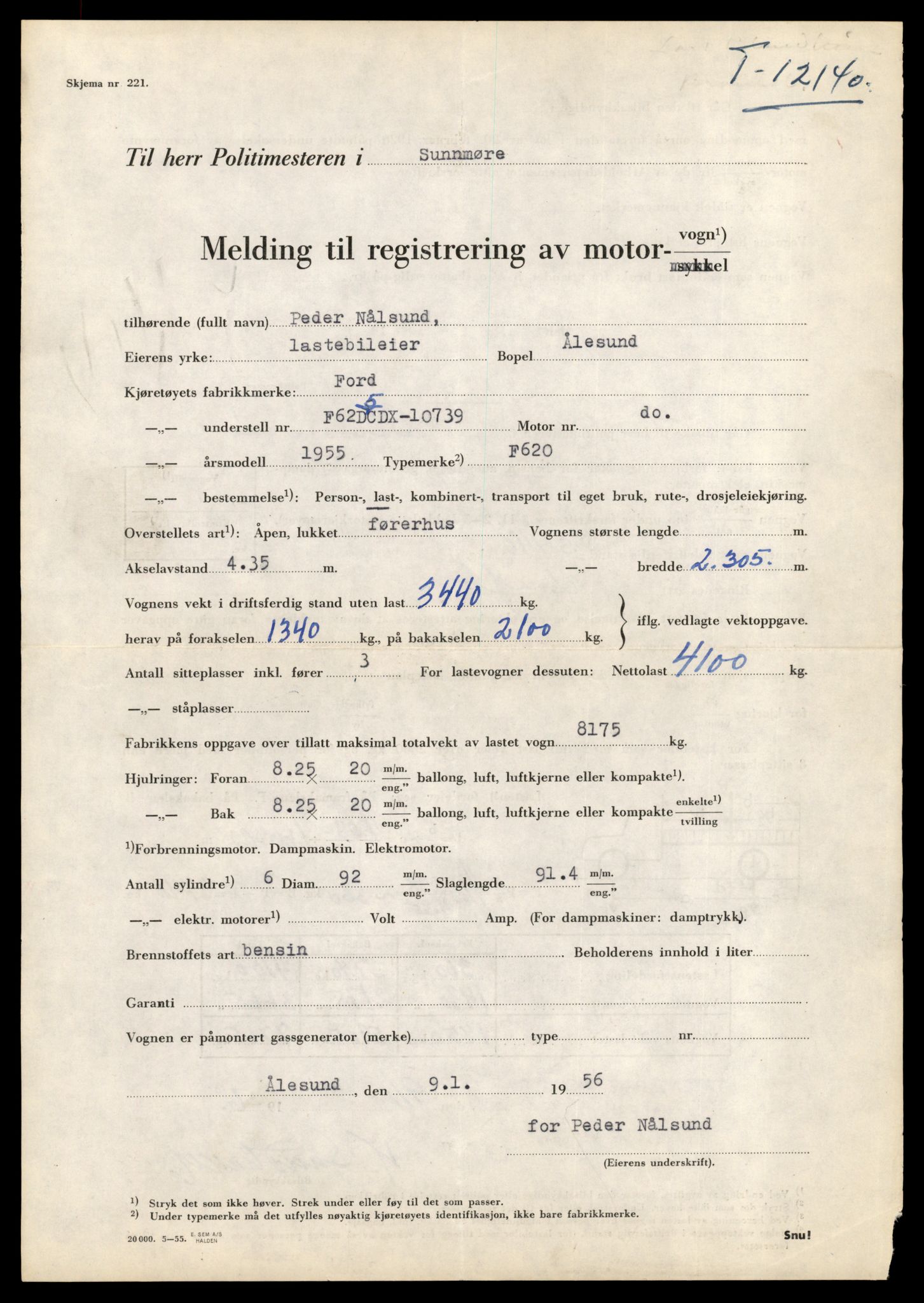 Møre og Romsdal vegkontor - Ålesund trafikkstasjon, AV/SAT-A-4099/F/Fe/L0035: Registreringskort for kjøretøy T 12653 - T 12829, 1927-1998, s. 2562