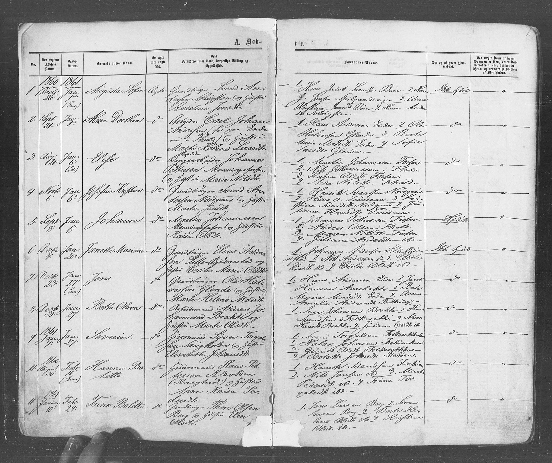 Idd prestekontor Kirkebøker, AV/SAO-A-10911/F/Fc/L0005: Ministerialbok nr. III 5, 1861-1877, s. 1