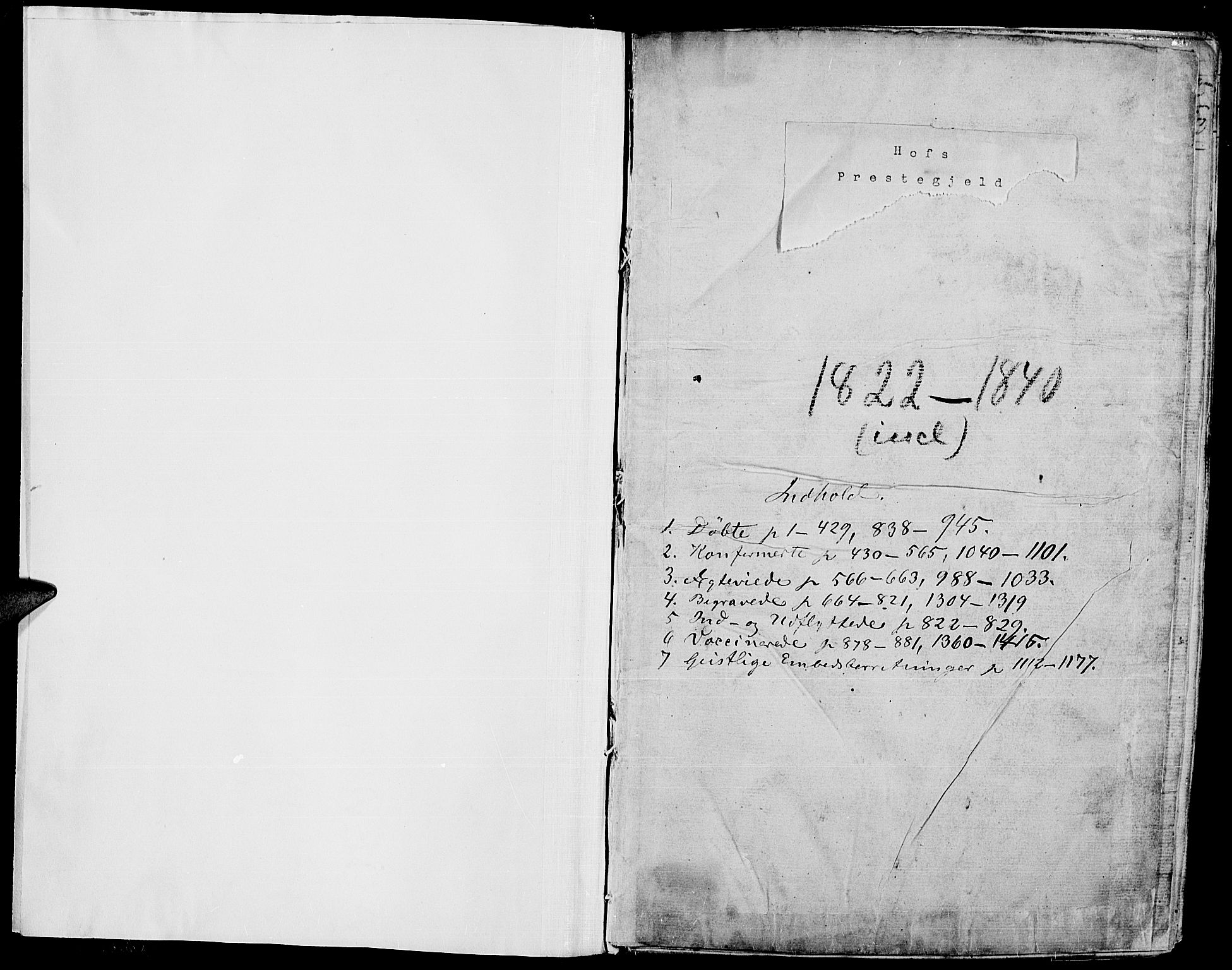 Hof prestekontor, AV/SAH-PREST-038/H/Ha/Haa/L0006: Ministerialbok nr. 6, 1822-1841