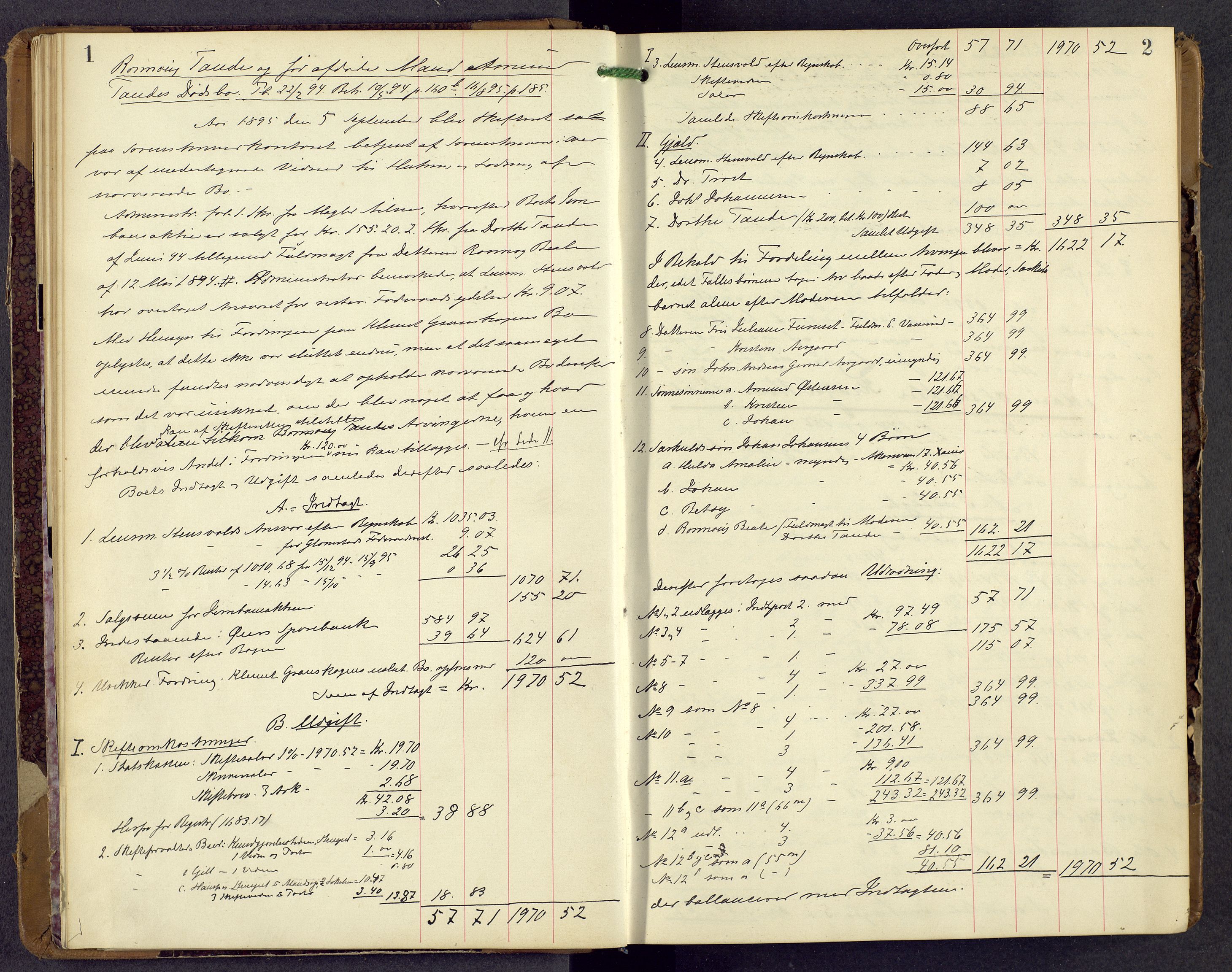 Mellom-Gudbrandsdal sorenskriveri, SAH/TING-038/J/Jd/L0005: Skifteutlodningsprotokoll, 1895-1909, s. 1-2
