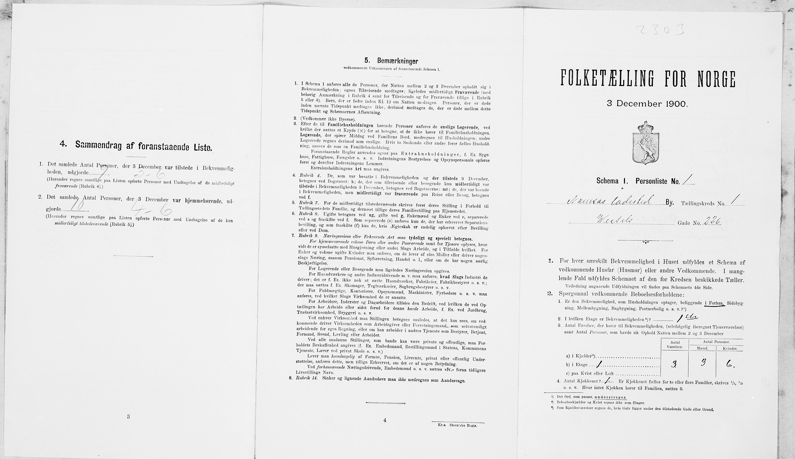 SAT, Folketelling 1900 for 1703 Namsos ladested, 1900, s. 149