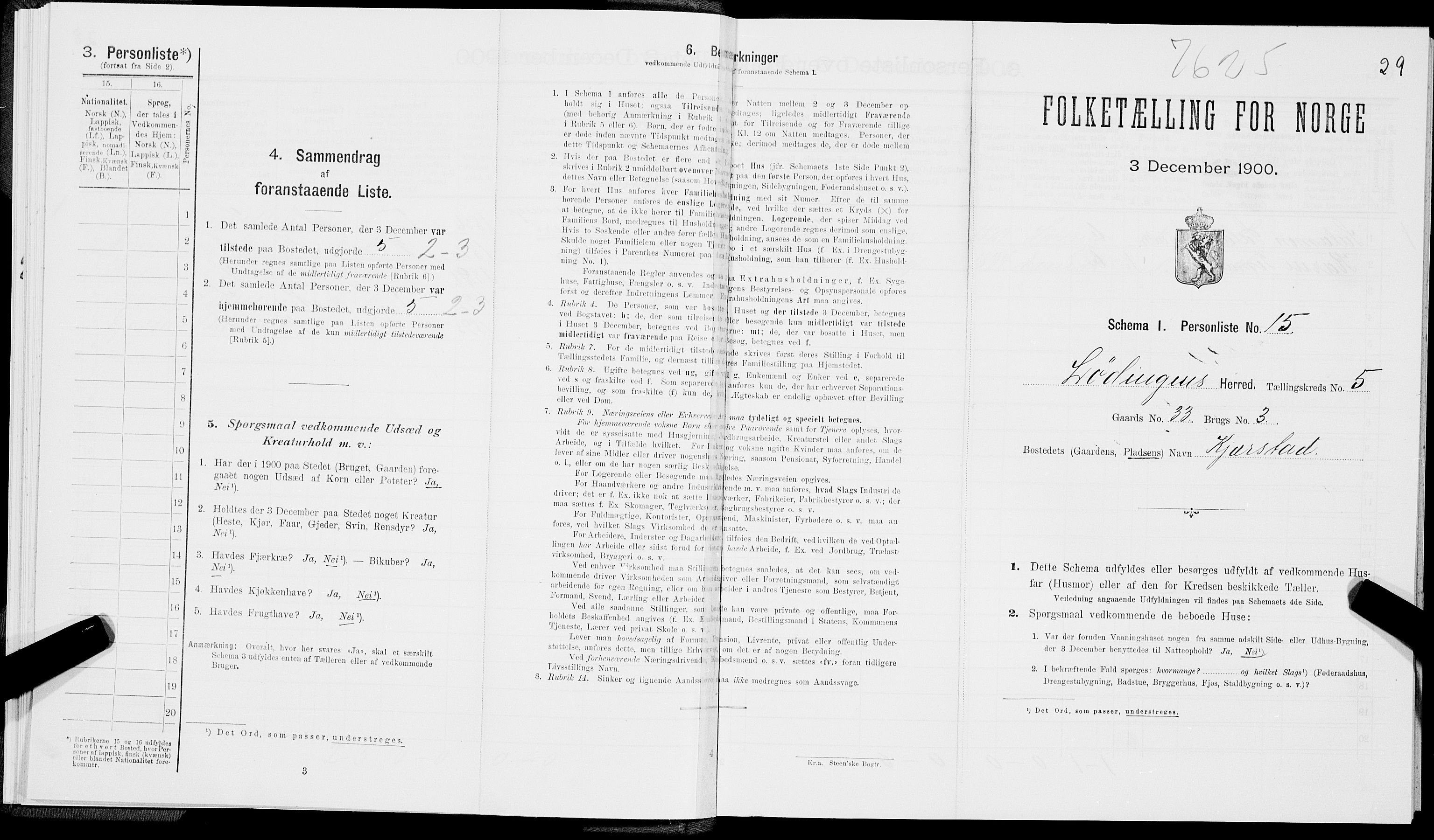 SAT, Folketelling 1900 for 1851 Lødingen herred, 1900, s. 506