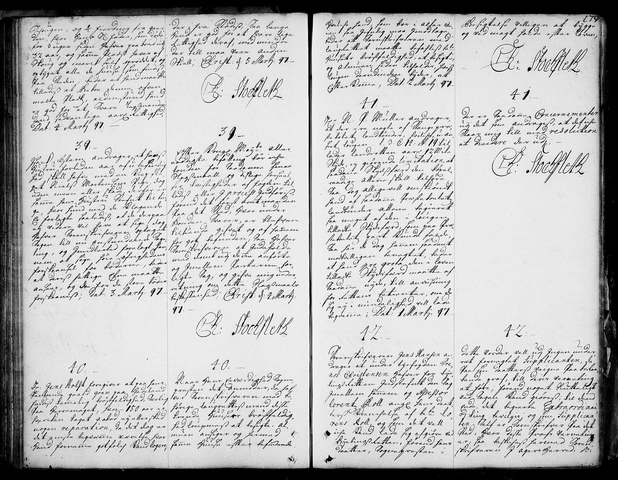 Stattholderembetet 1572-1771, AV/RA-EA-2870/Ad/L0005: Supplikasjons- og resolusjonsprotokoll, 1692-1699, s. 178b-179a