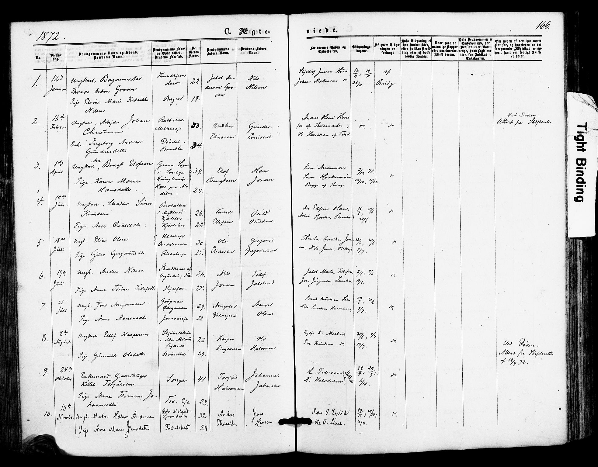 Froland sokneprestkontor, AV/SAK-1111-0013/F/Fa/L0003: Ministerialbok nr. A 3, 1864-1881, s. 166