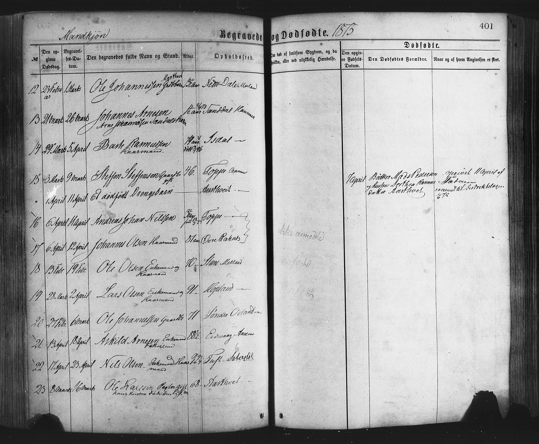 Hamre sokneprestembete, AV/SAB-A-75501/H/Ha/Haa/Haaa/L0015: Ministerialbok nr. A 15, 1870-1881, s. 401