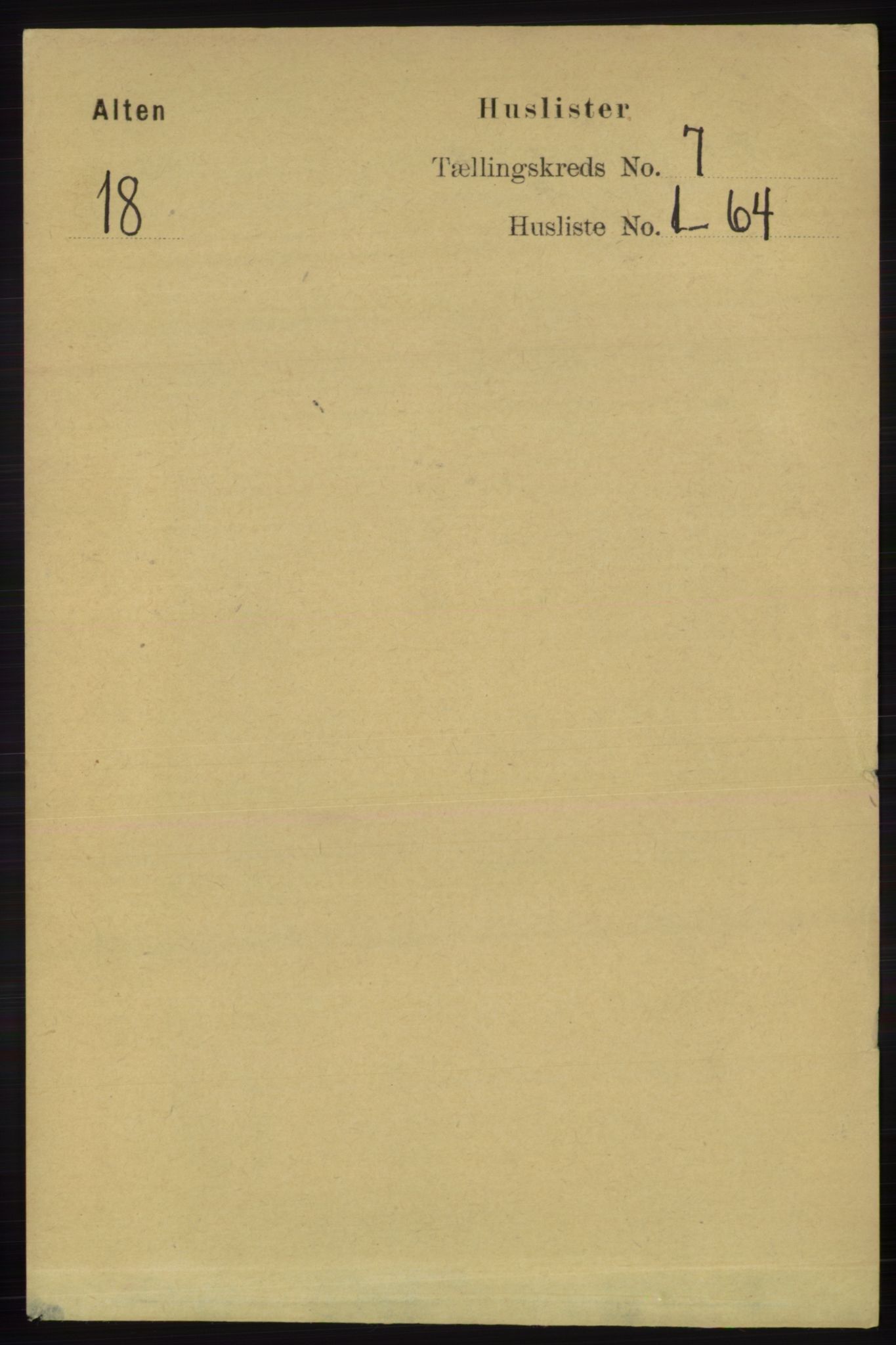 RA, Folketelling 1891 for 2012 Alta herred, 1891, s. 2039