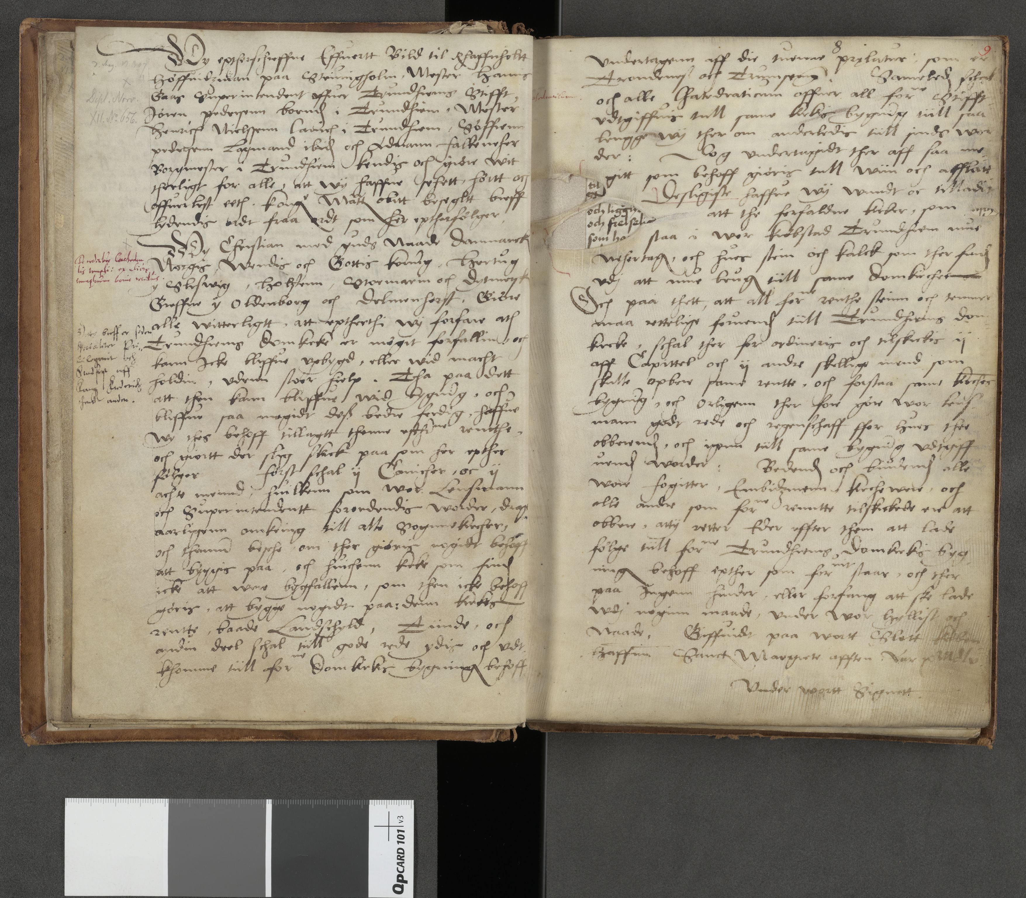 Riksarkivets diplomsamling, AV/RA-EA-5965/F05/L0244: NRA AM 332 fol., 1534-1662, s. 8b-9a
