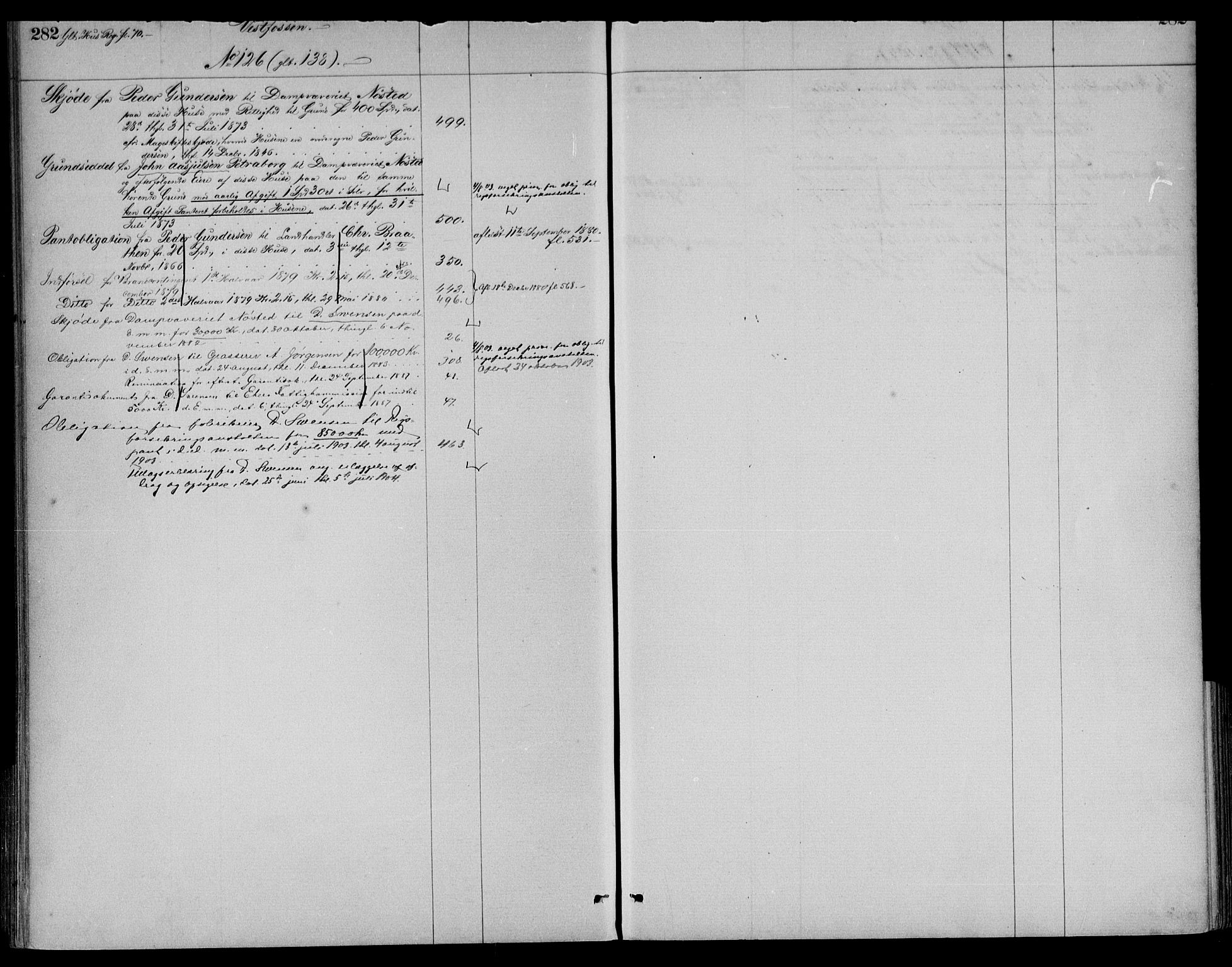 Eiker, Modum og Sigdal sorenskriveri, AV/SAKO-A-123/G/Gb/Gbd/L0002: Panteregister nr. IV 2, s. 282