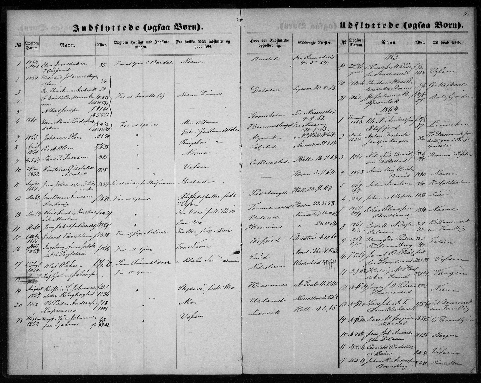 Ministerialprotokoller, klokkerbøker og fødselsregistre - Nordland, SAT/A-1459/825/L0360: Ministerialbok nr. 825A14, 1860-1886, s. 5
