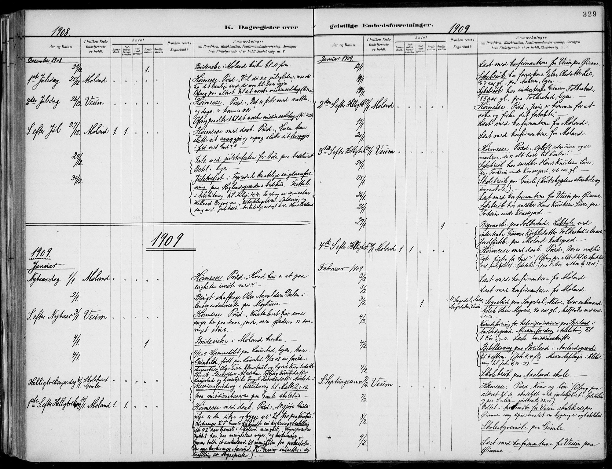 Fyresdal kirkebøker, AV/SAKO-A-263/F/Fa/L0007: Ministerialbok nr. I 7, 1887-1914, s. 329