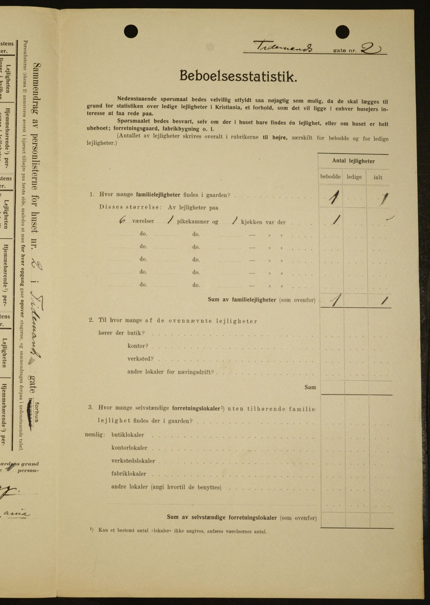 OBA, Kommunal folketelling 1.2.1909 for Kristiania kjøpstad, 1909, s. 100961