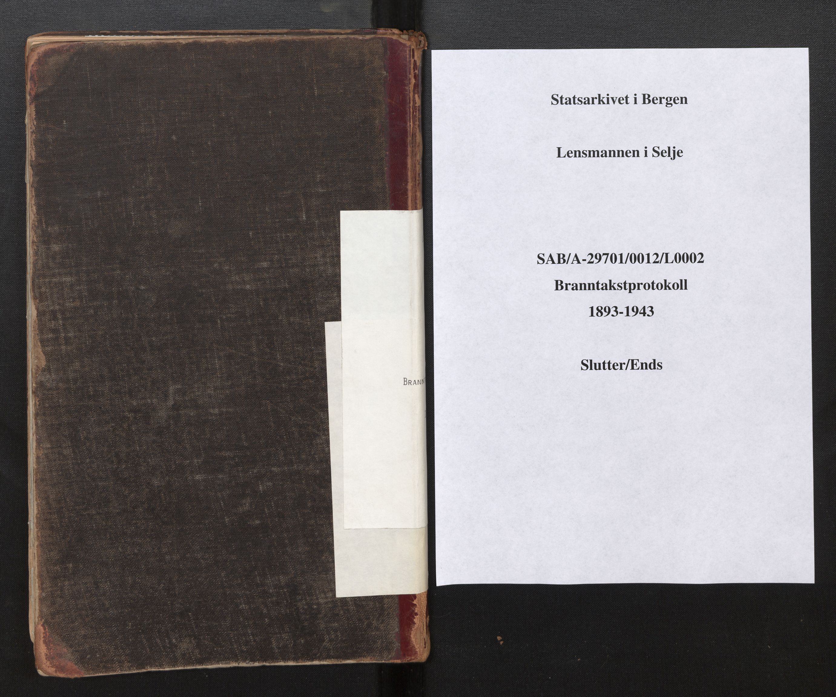 Lensmannen i Selje, SAB/A-29701/0012/L0002: Branntakstprotokoll, 1893-1943