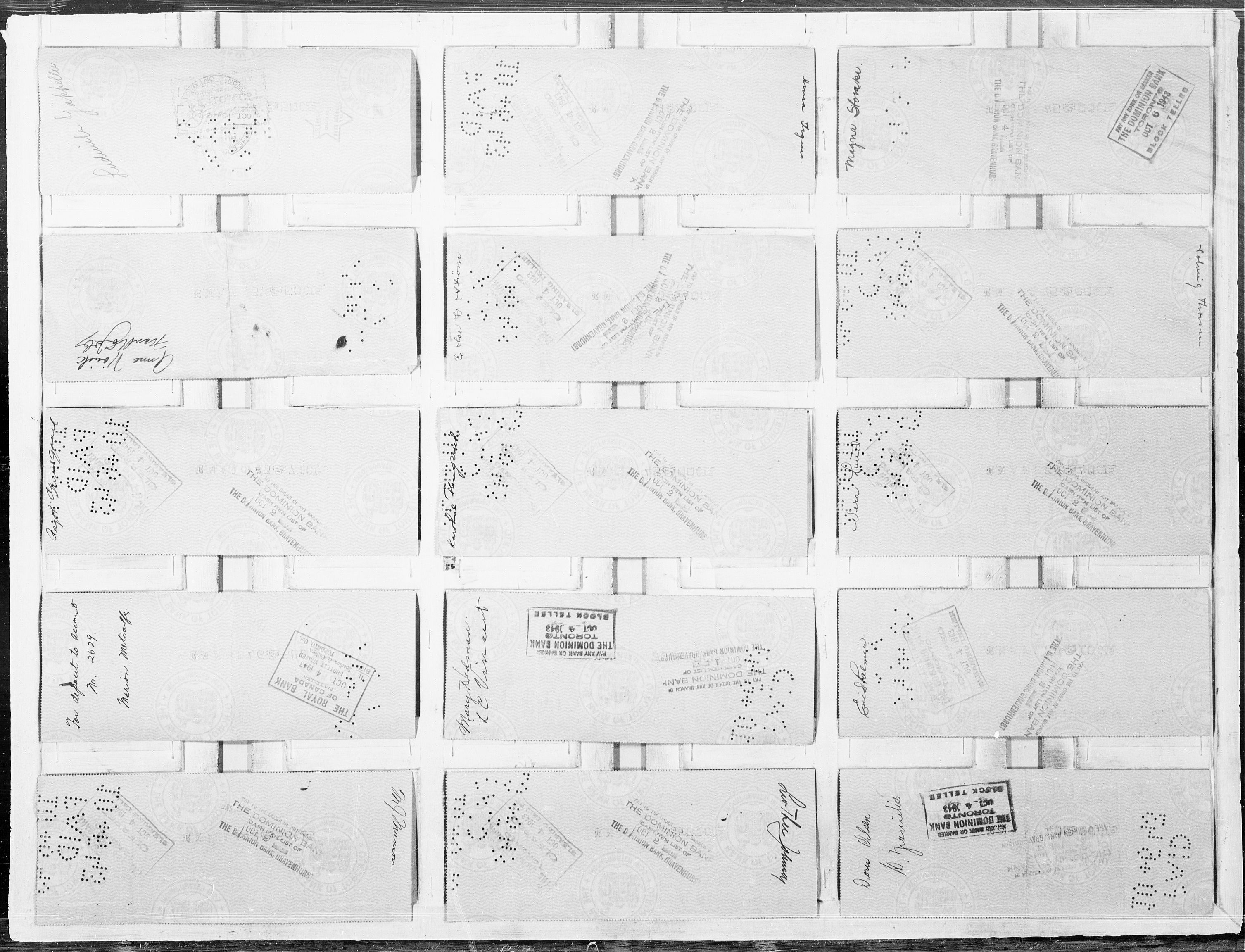 Forsvaret, Flyvåpnenes treningsleir 1940-1945, AV/RA-RAFA-3974/V/L0065: Sjekker.  F.T.L. lønningssjekker L-10 901 til L-16 300., 1940-1945